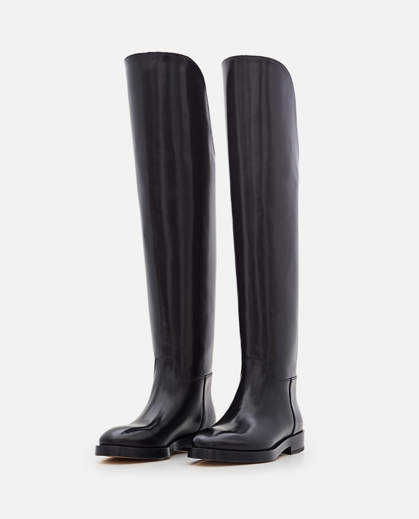 Shop Durazzi Milano Equestrian High Boots In Black