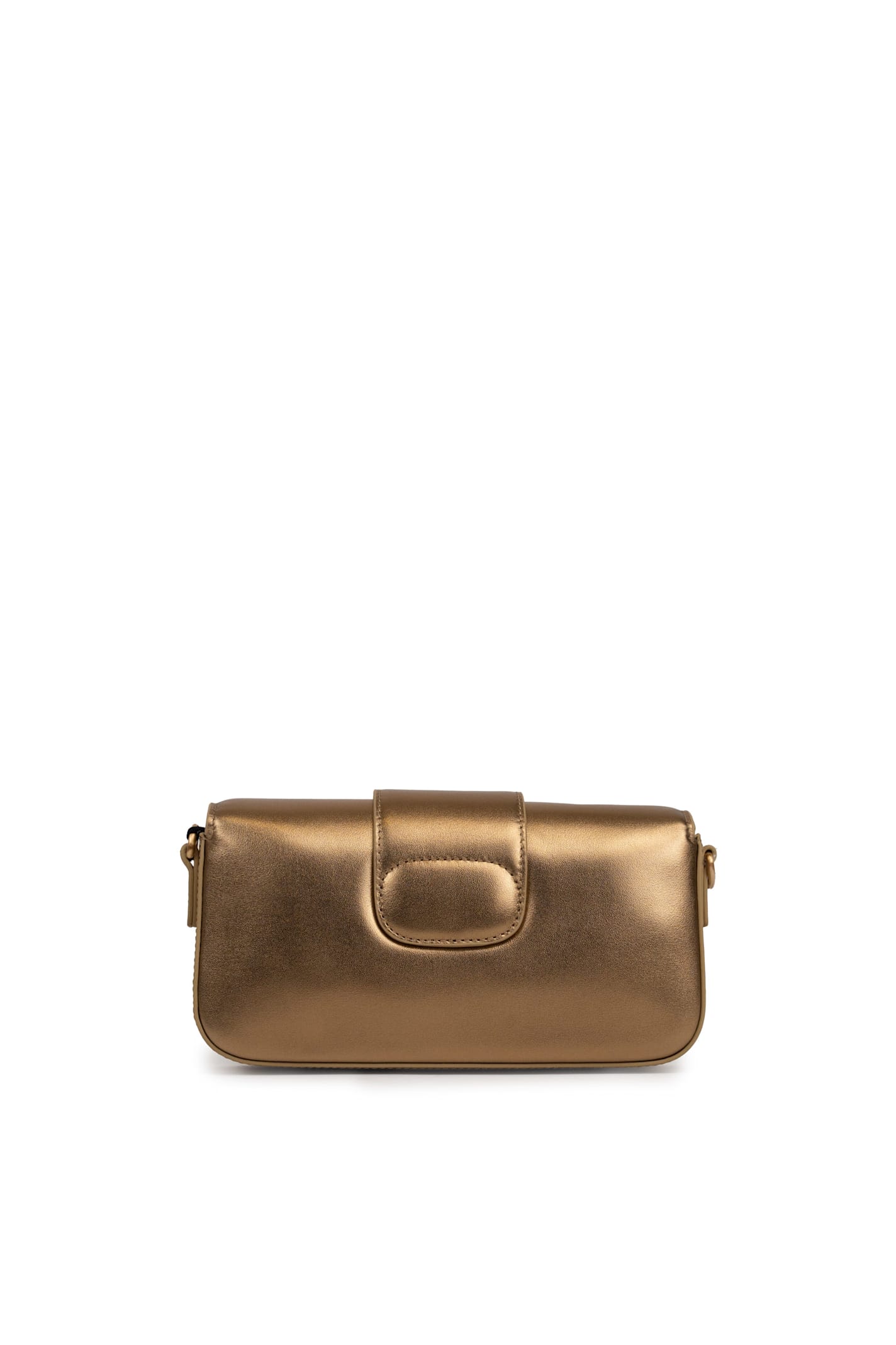 Shop Twinset Mini Amie Bag In Leather In Oro