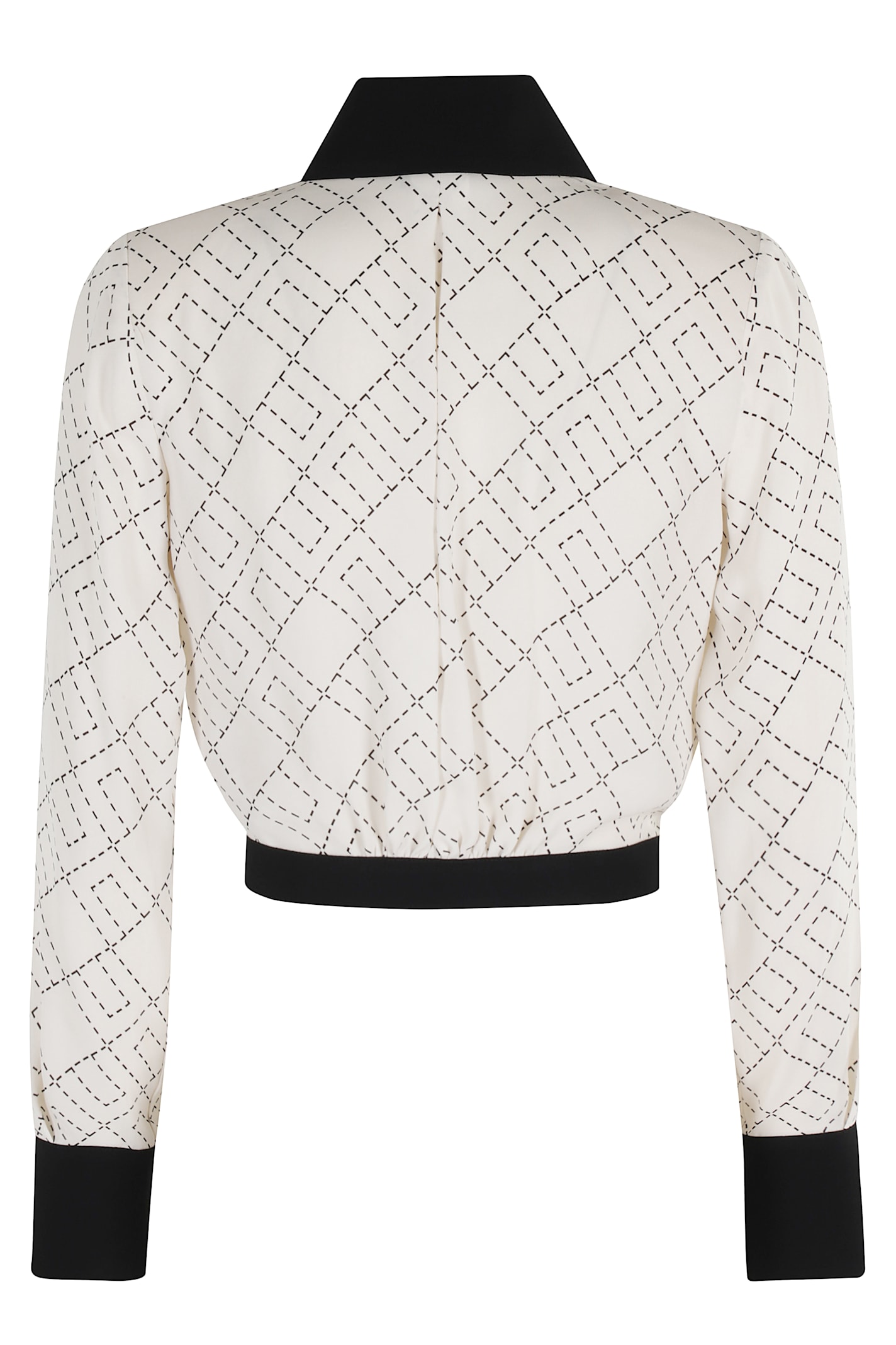 Elisabetta Franchi Two-colour Shirt In Georgette Fabric In White