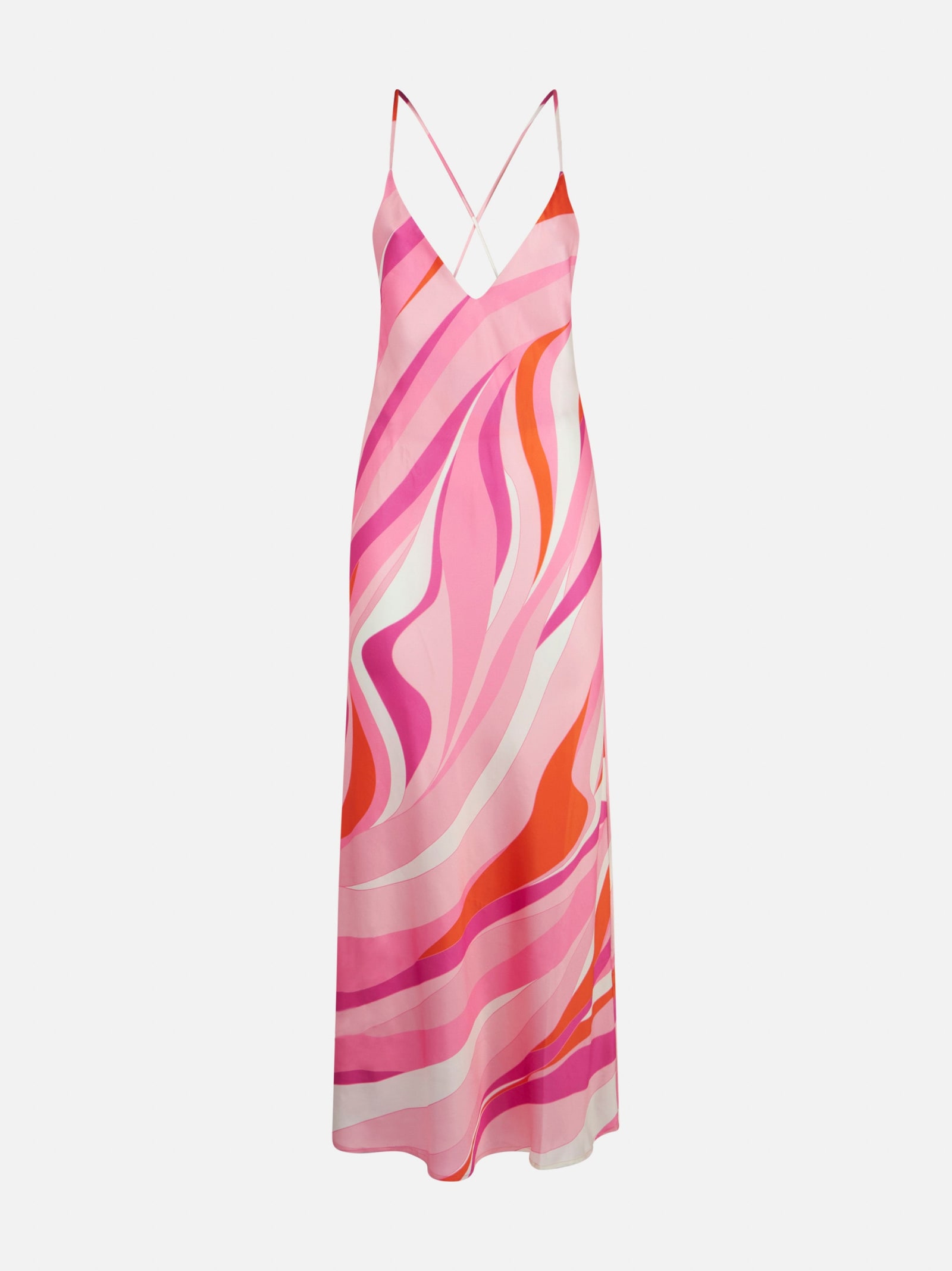 MC2 SAINT BARTH WOMAN SLIP DRESS EYDIS WITH WAVE PRINT