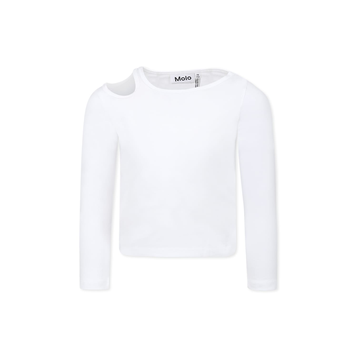 Molo White T-shirt For Girl In White
