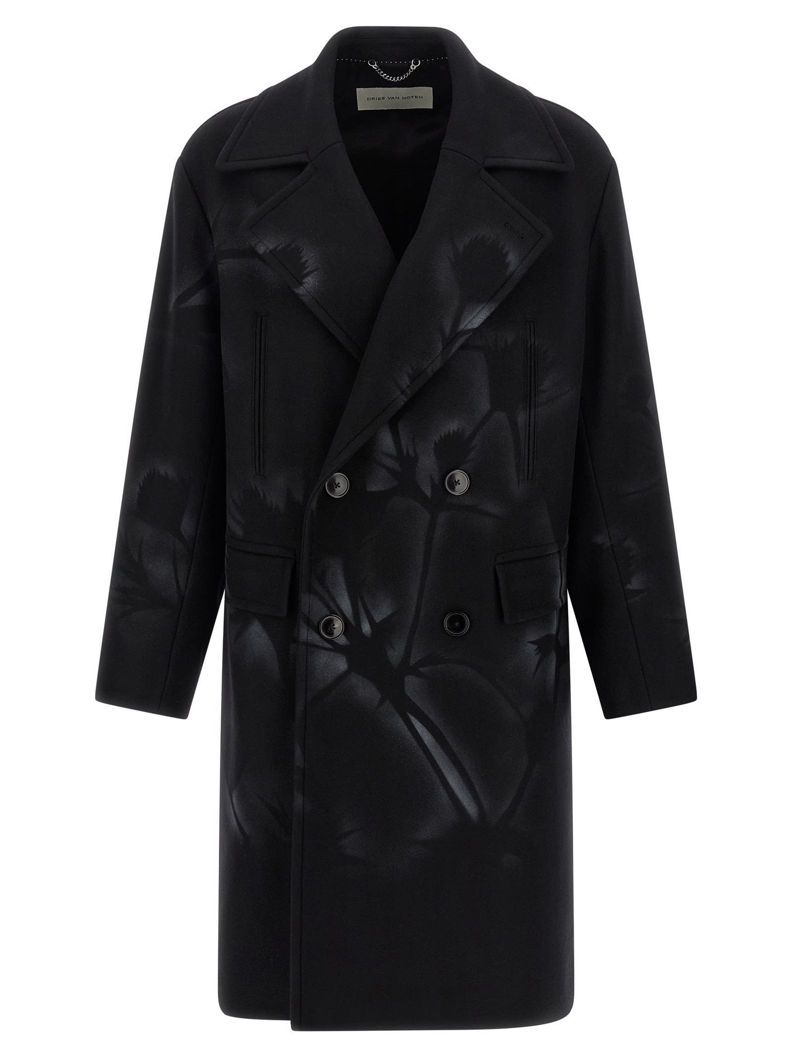 Dries Van Noten Double-breasted Coat In Black