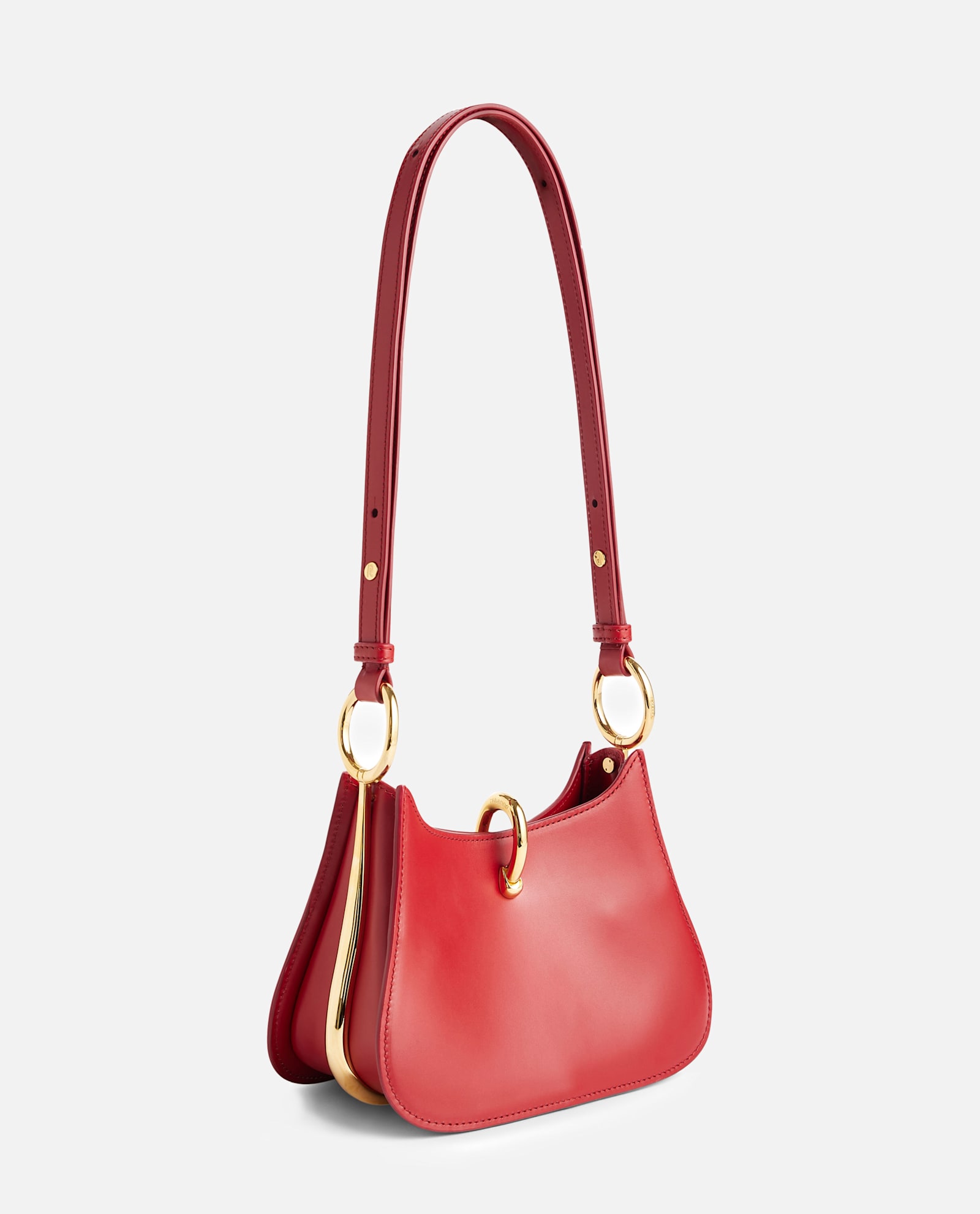 Rabanne Ring-detail Leather Shoulder Bag In Red