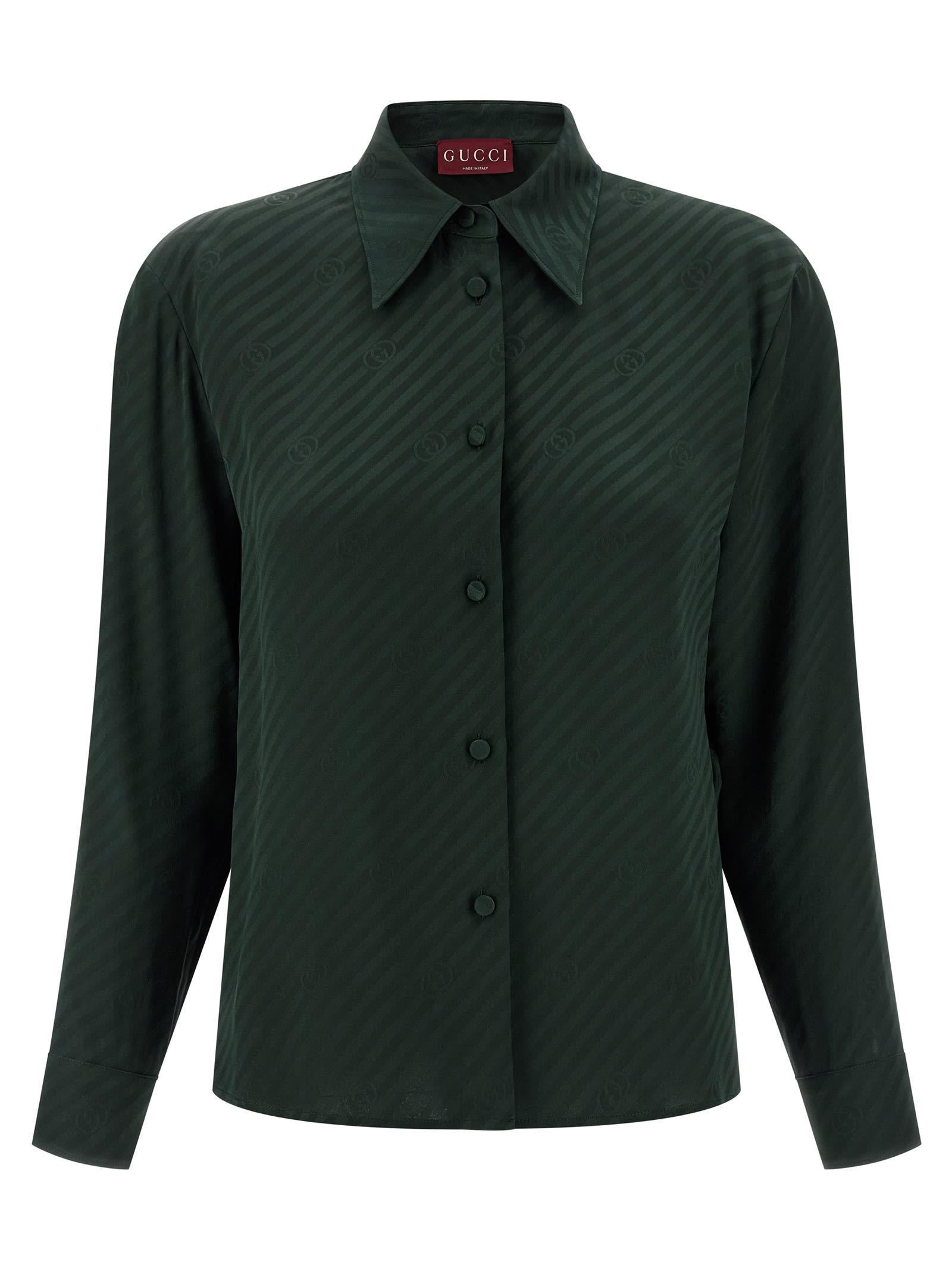 Gucci Gg Cross Long Sleeve Shirt In Green