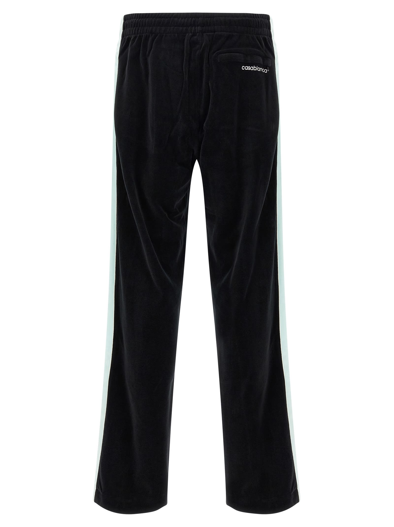 Casablanca Soft Fabric Trousers Featuring Side Stripe In Black