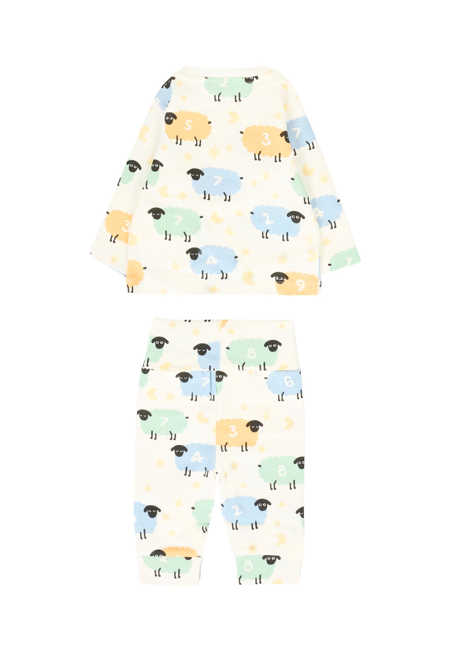 Stella Mccartney Ivory Set For Baby Kids With Sheep In Multi