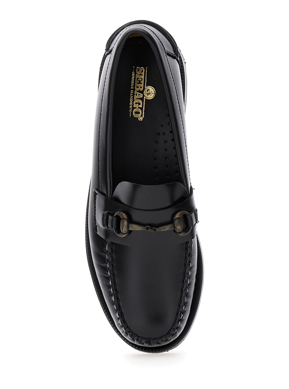 Shop Sebago Joe Black Pull-on Loafers With Horsebit Detail In Leather Man