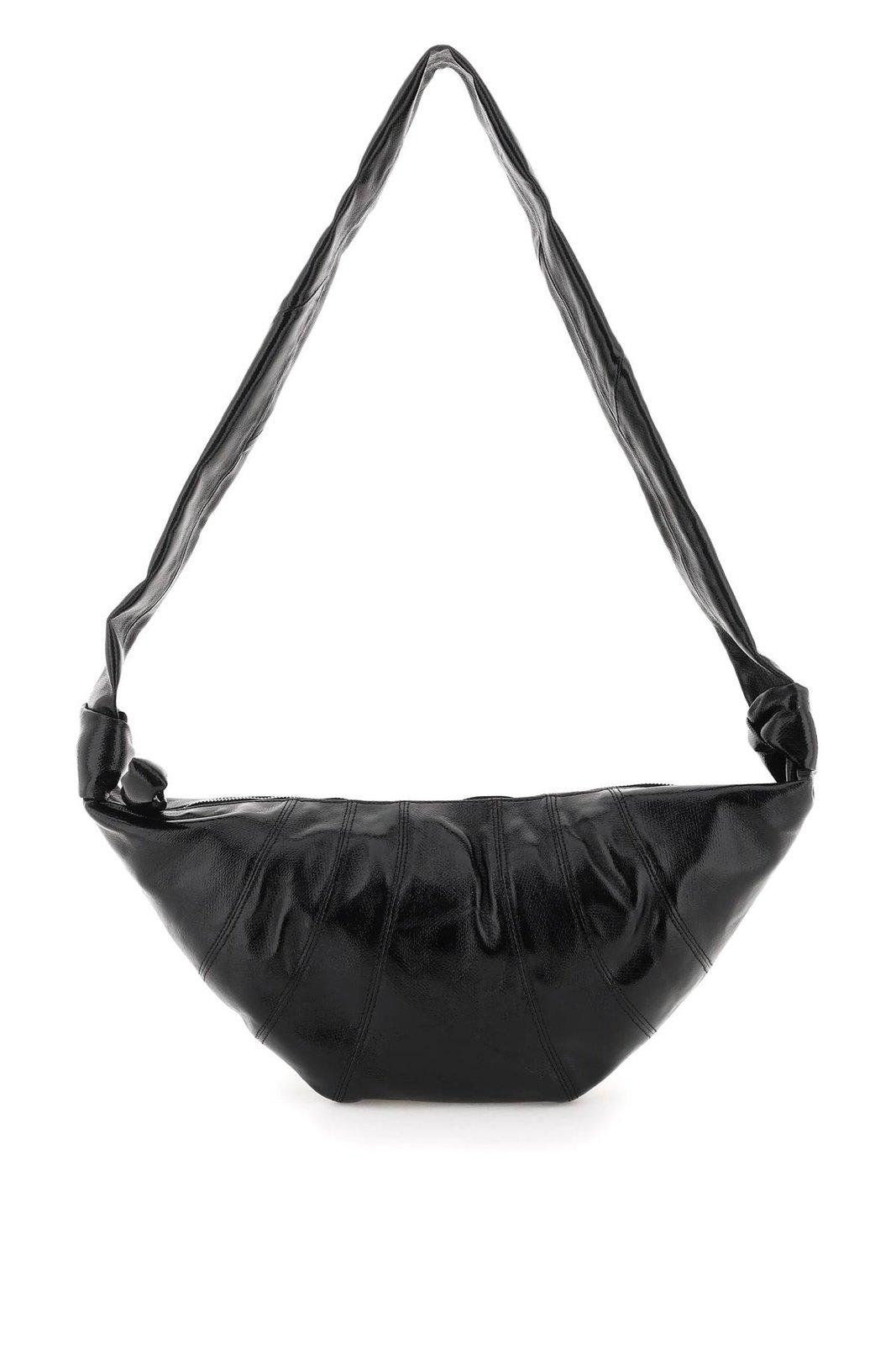 Lemaire Croissant Zip-up Crossbody Bag In Nero