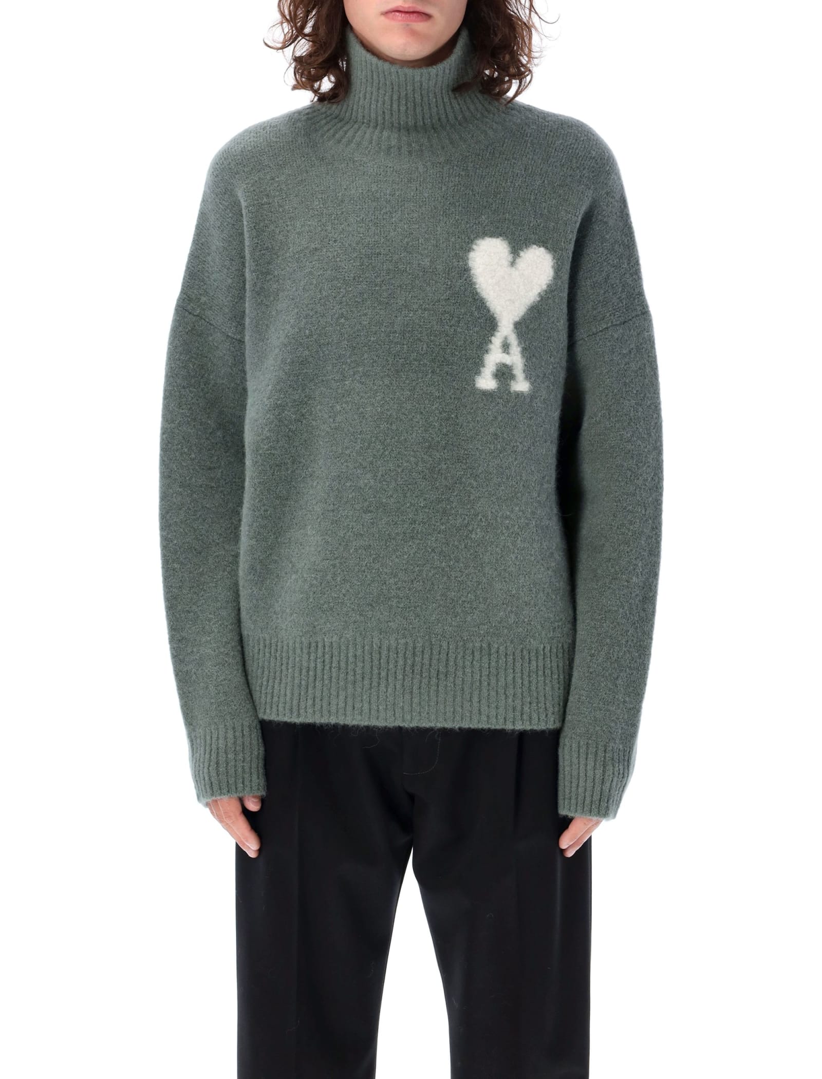 Shop Ami Alexandre Mattiussi Adc Sweater In Antique Clay