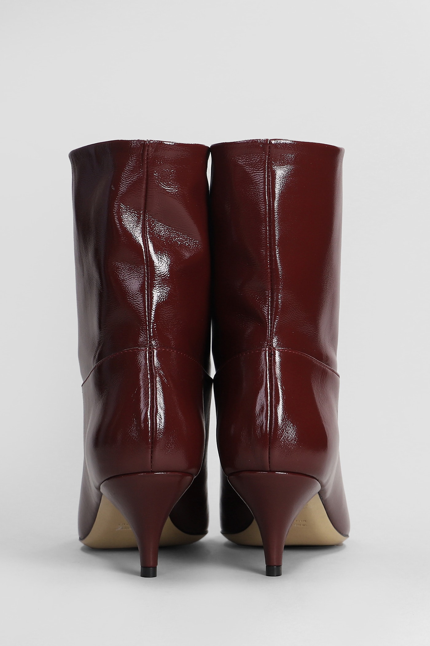 Shop Alchimia High Heels Ankle Boots In Bordeaux Leather