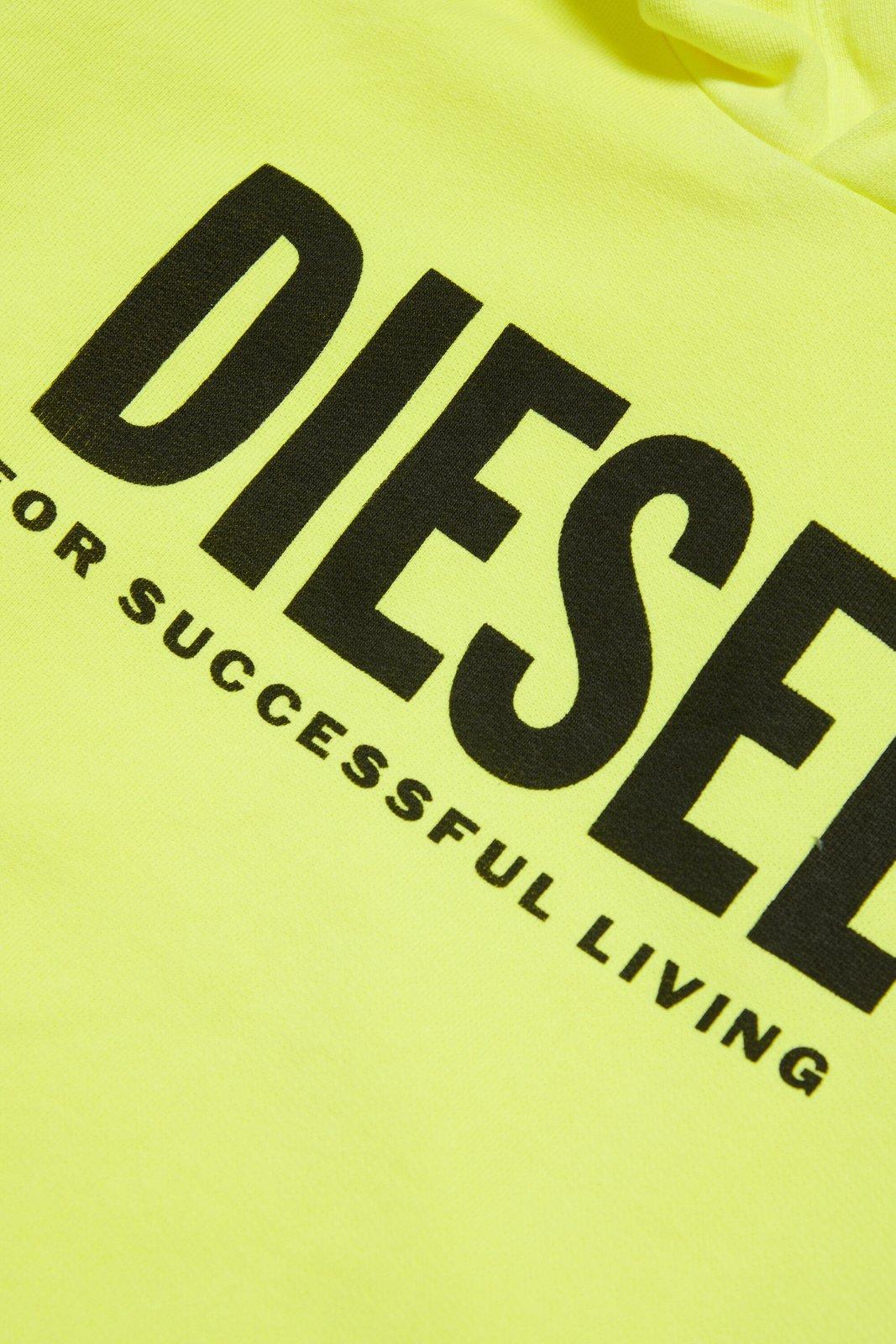 Shop Diesel Snucihood Over Logo Printed Hoodie