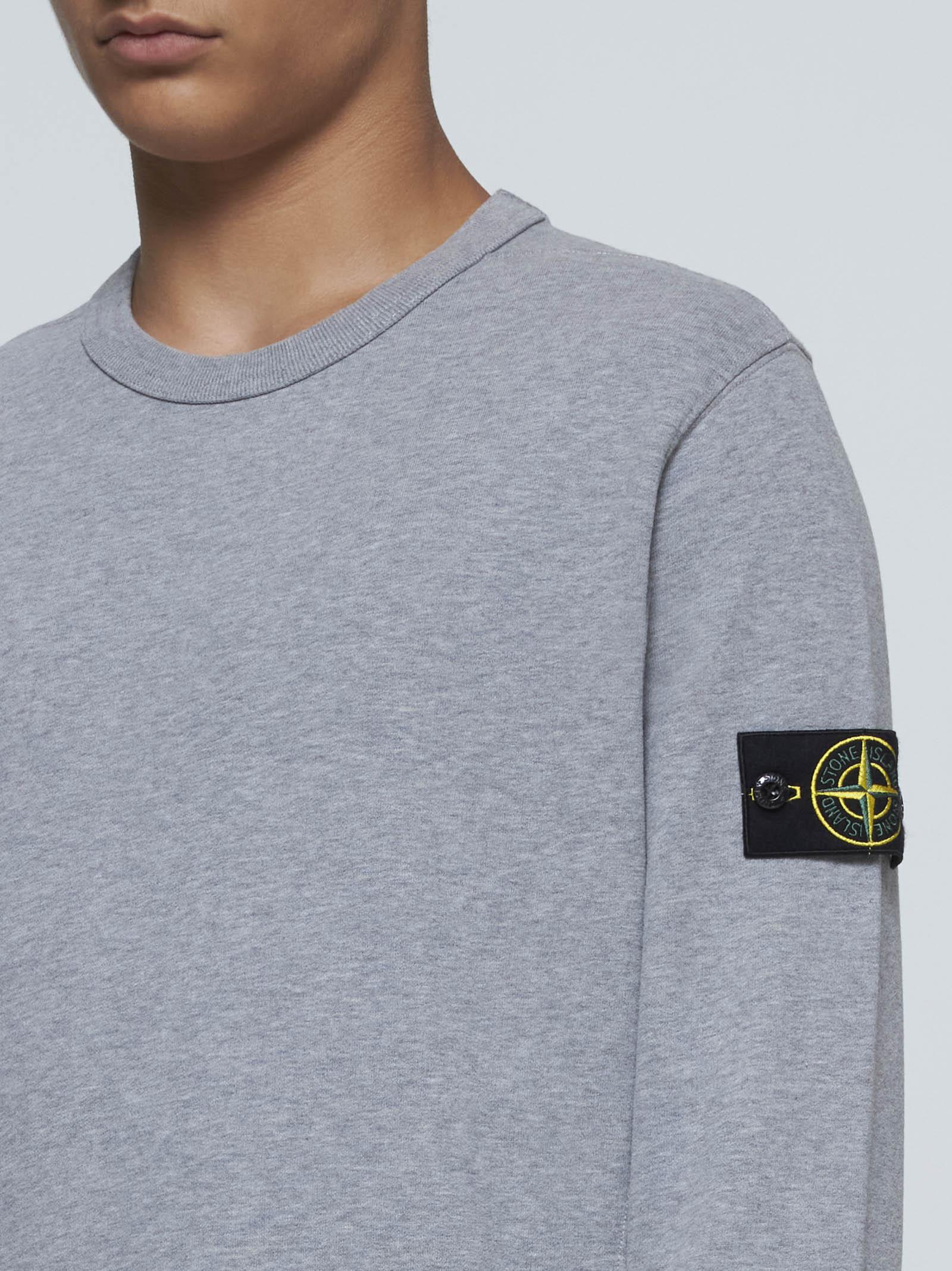 Shop Stone Island Cotton Sweatshirt In Grigio