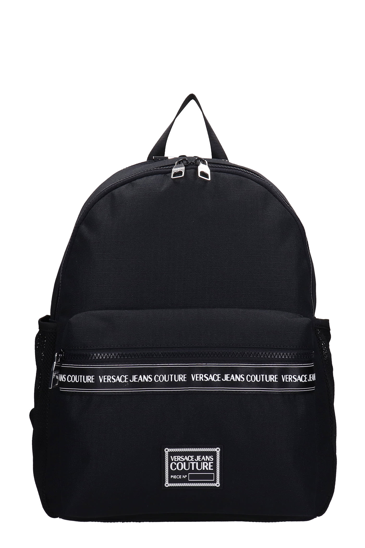 Versace Jeans Couture Backpack In Black Synthetic Fibers