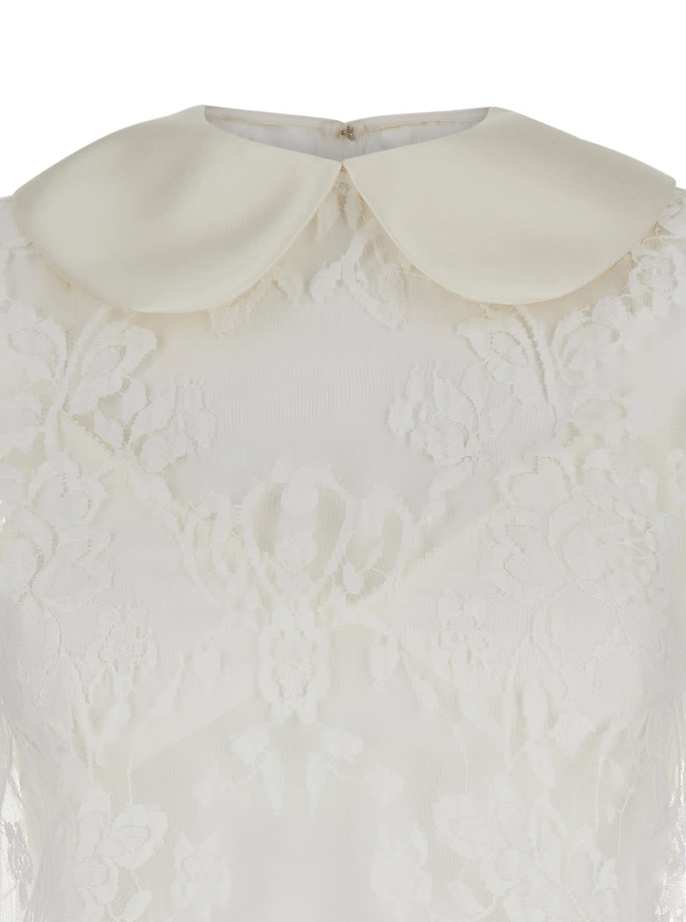 Shop Dolce & Gabbana White Minidress In Chantilly Lace Woman