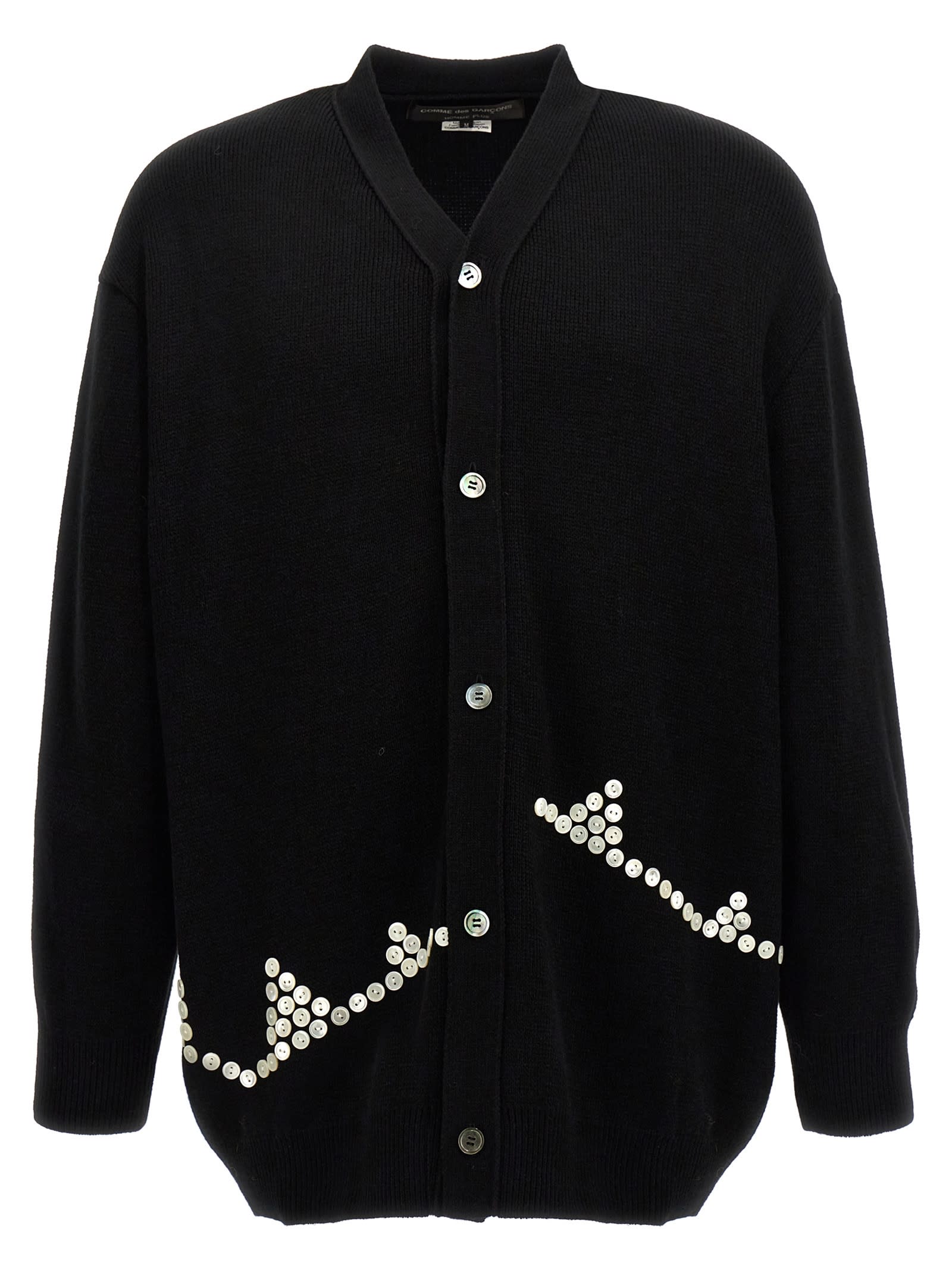 Shop Comme Des Garçons Homme Deux Button Detail Sweater In Black