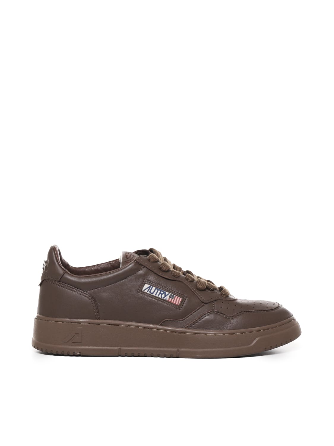 Shop Autry Sneakers Medalist In Cowskin In Brown