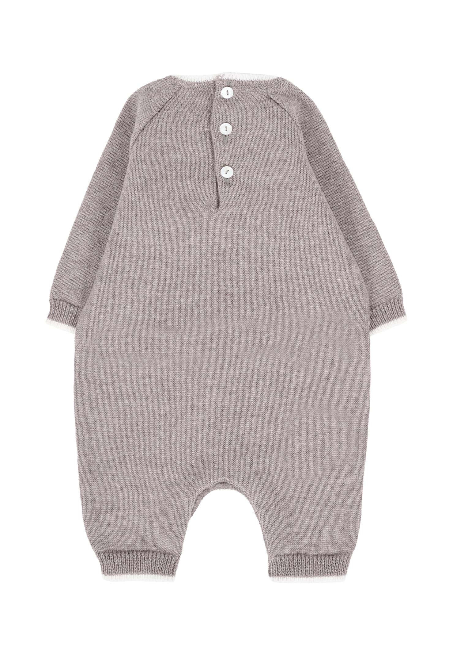 Little Bear Taupe Jumpsuit For Babykids With Logo In Brown