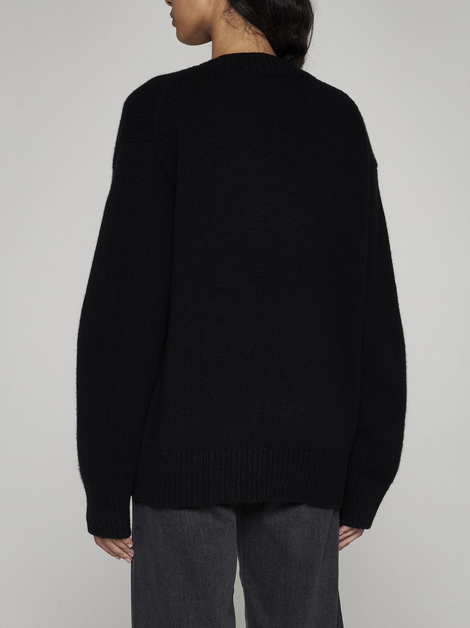 Shop Totême Wool And Cashmere Sweater In 001 Black