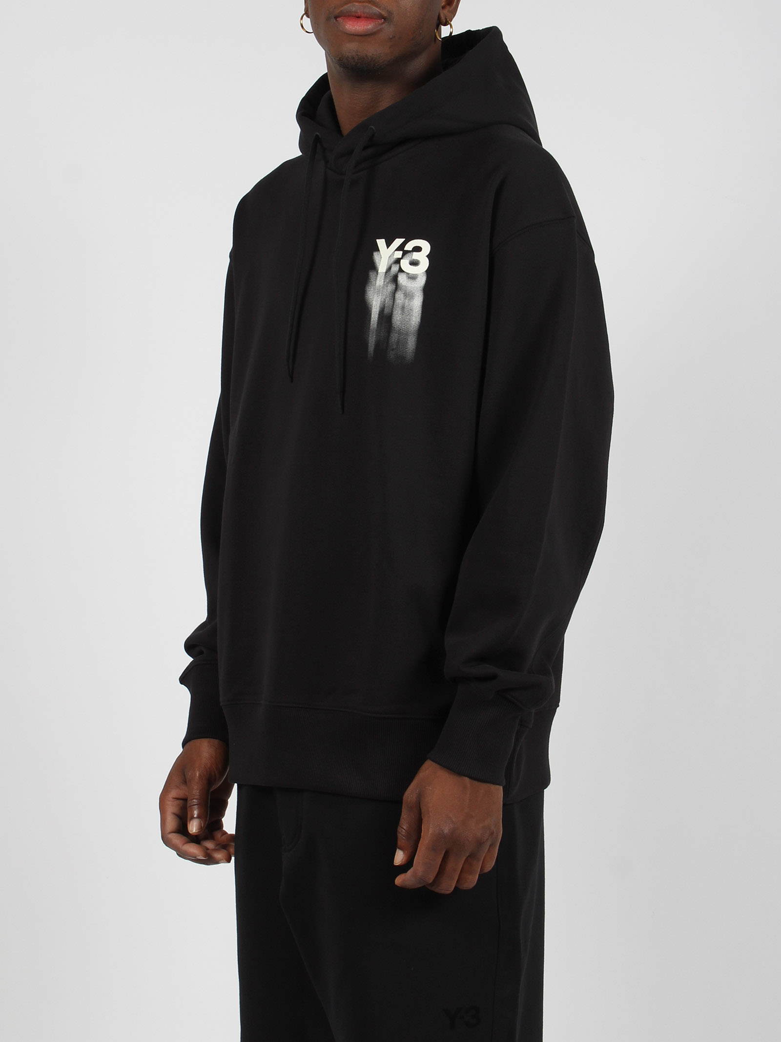 Shop Y-3 Graphic Hoodie In Black