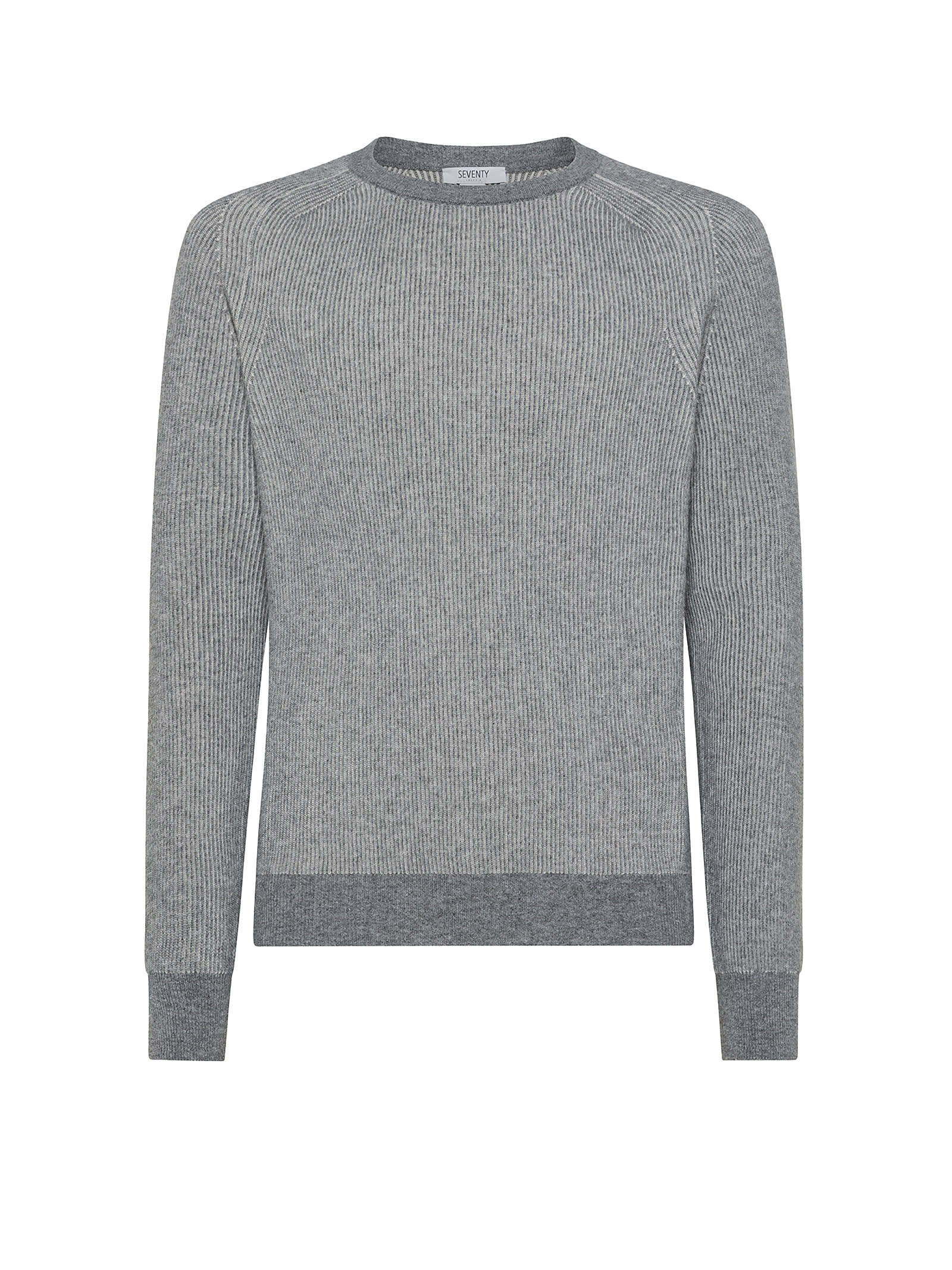 Seventy Grey Crewneck Sweater With English Rib In Gray