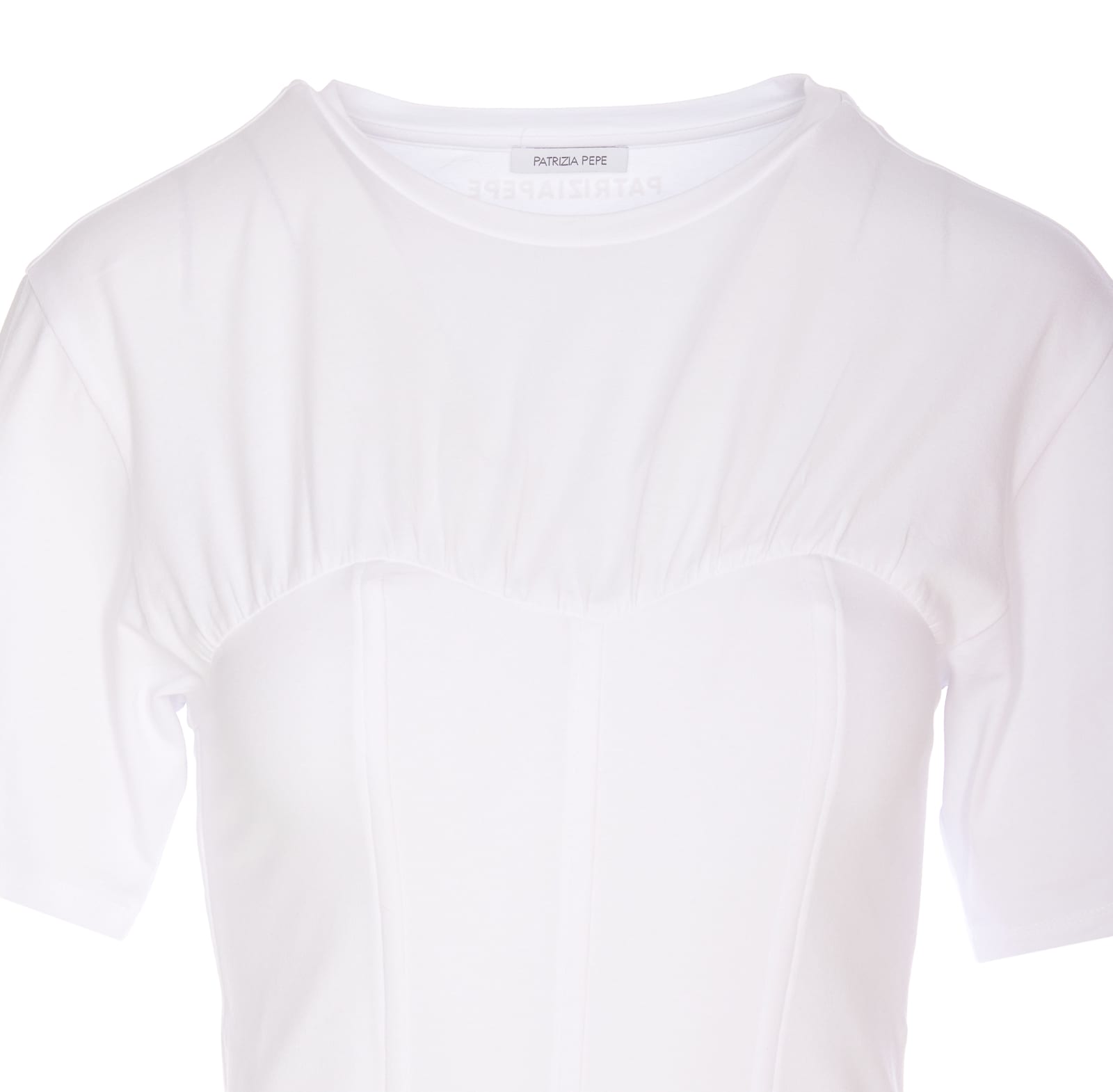 PATRIZIA PEPE BUSTIER JERSEY T-SHIRT 