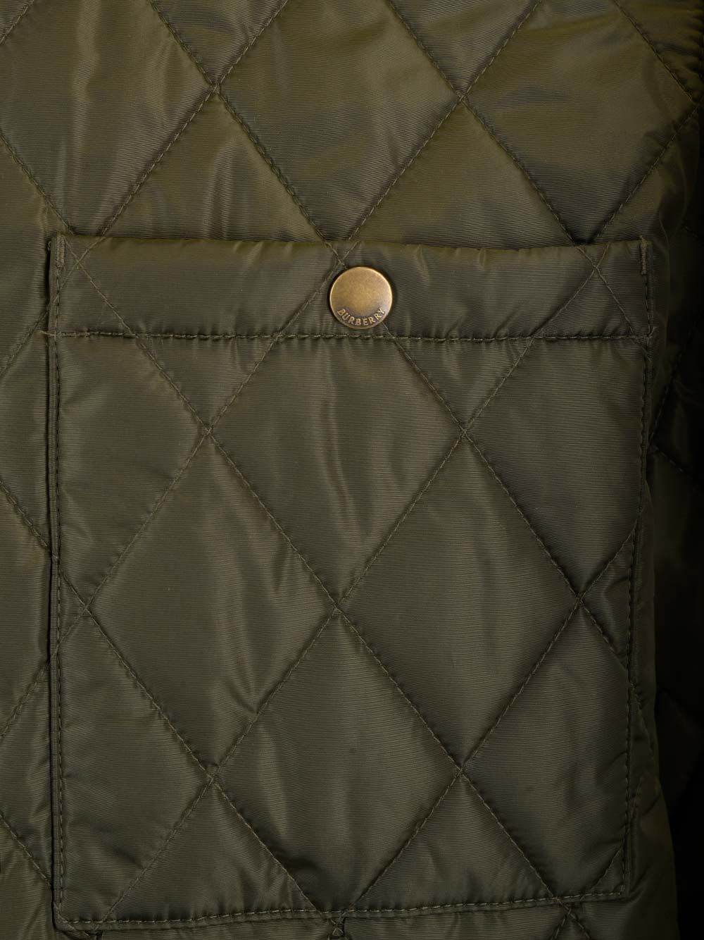 Shop Burberry Quilted Nylon Country Jacket In Green