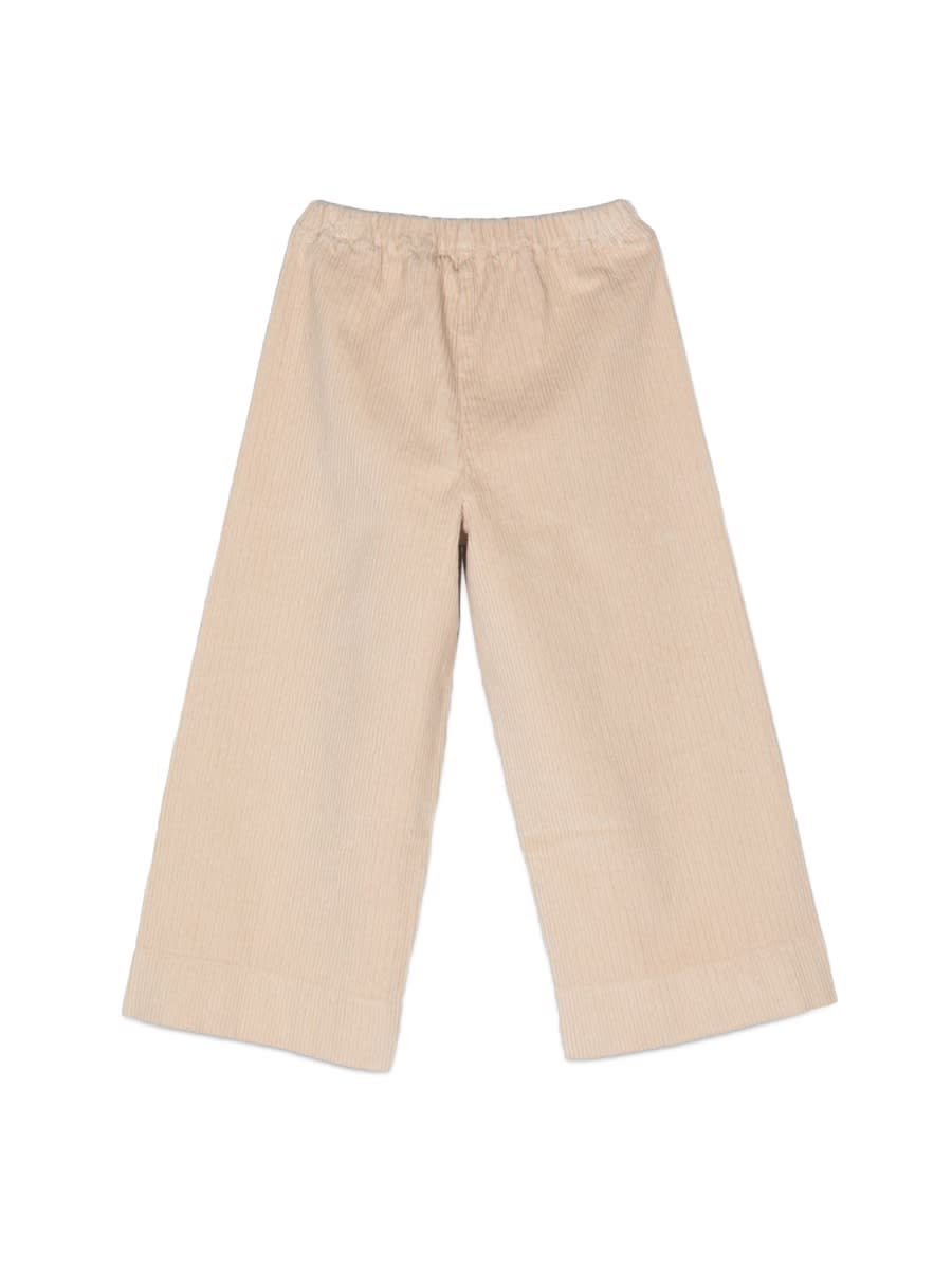 Il Gufo Wide-leg Corduroy Trousers In Beige