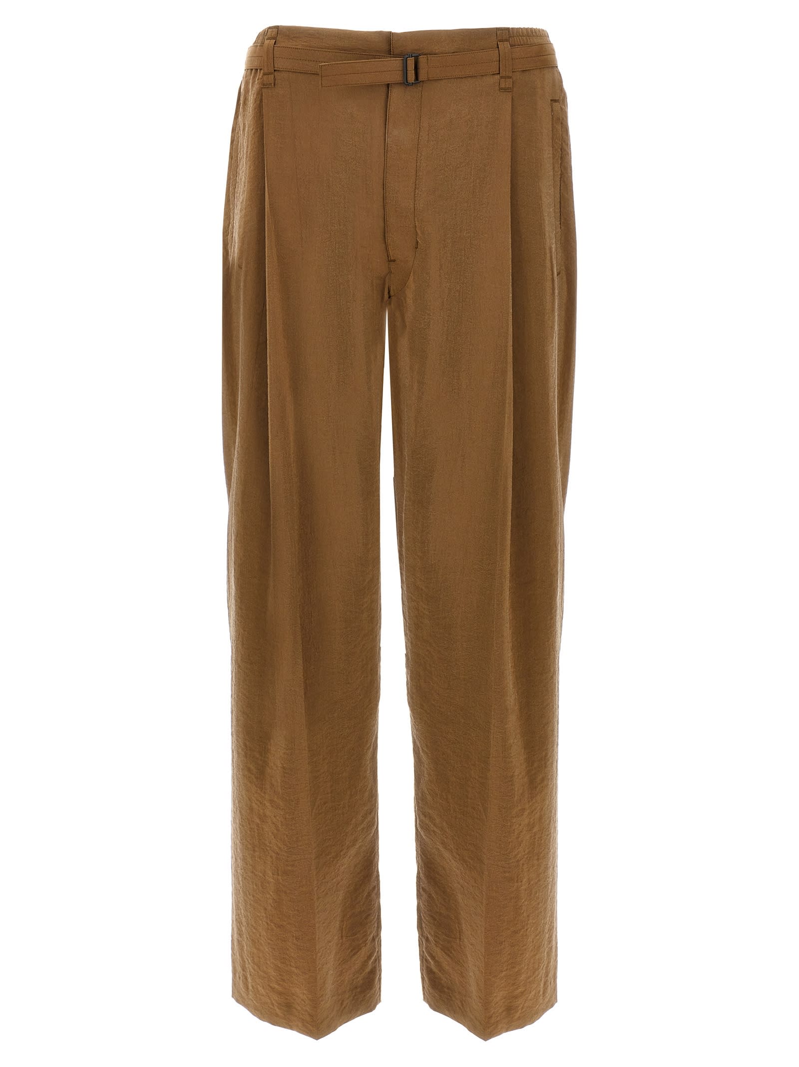 Shop Lemaire Silk Pants In Brown