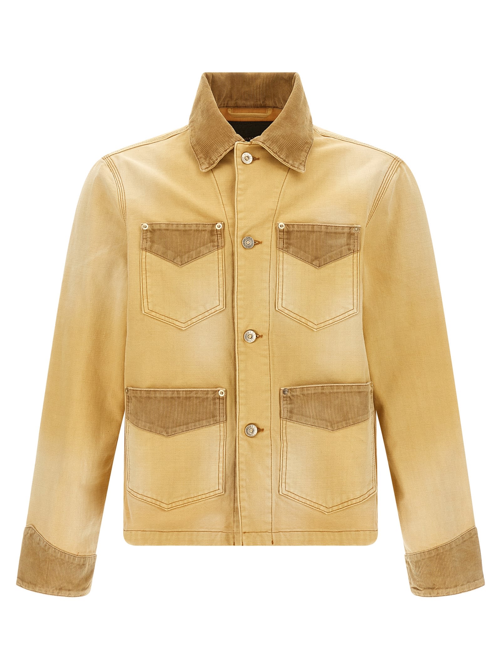 Wales Bonner Sierra Corduroy-panel Canvas Jacket In Multi