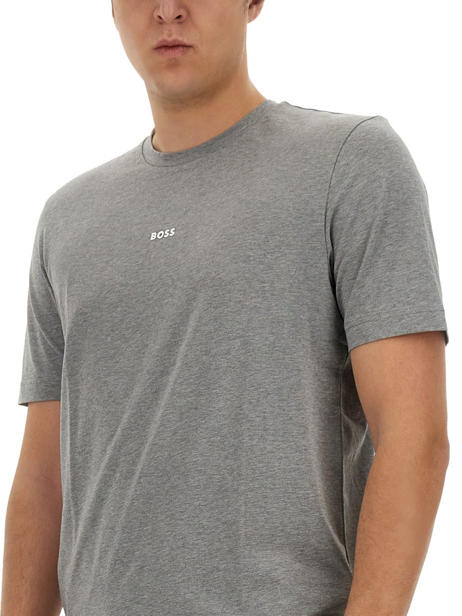 Shop Hugo Boss T-shirt With Logo In Grey