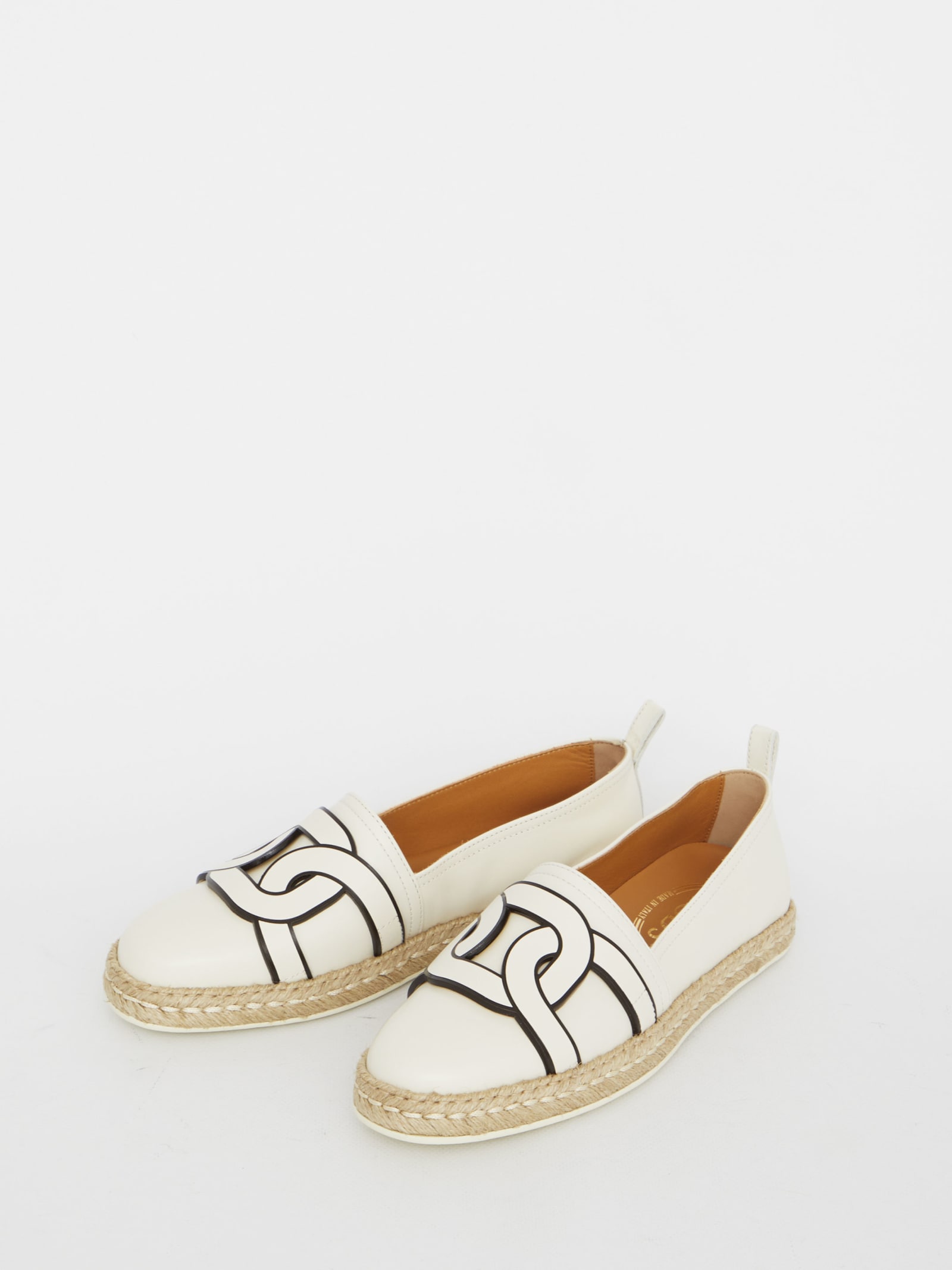 Kate Leather Espadrilles in White - Tods