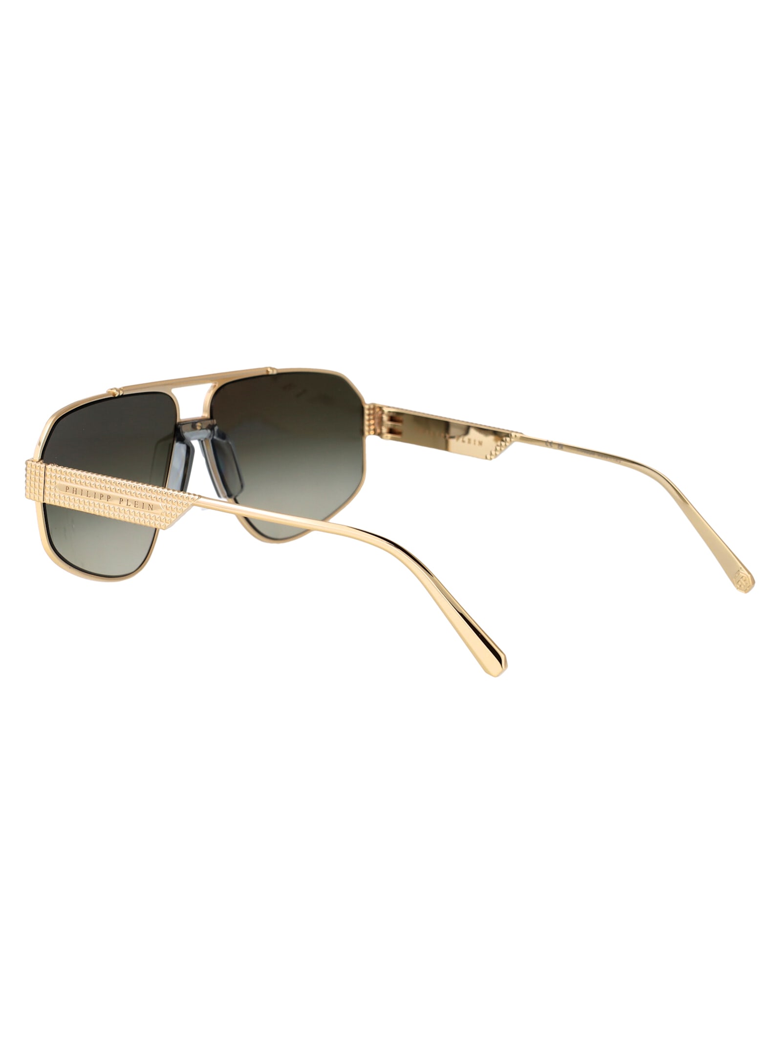 Philipp Plein Aviator-frame Titanium Sunglasses In Gold
