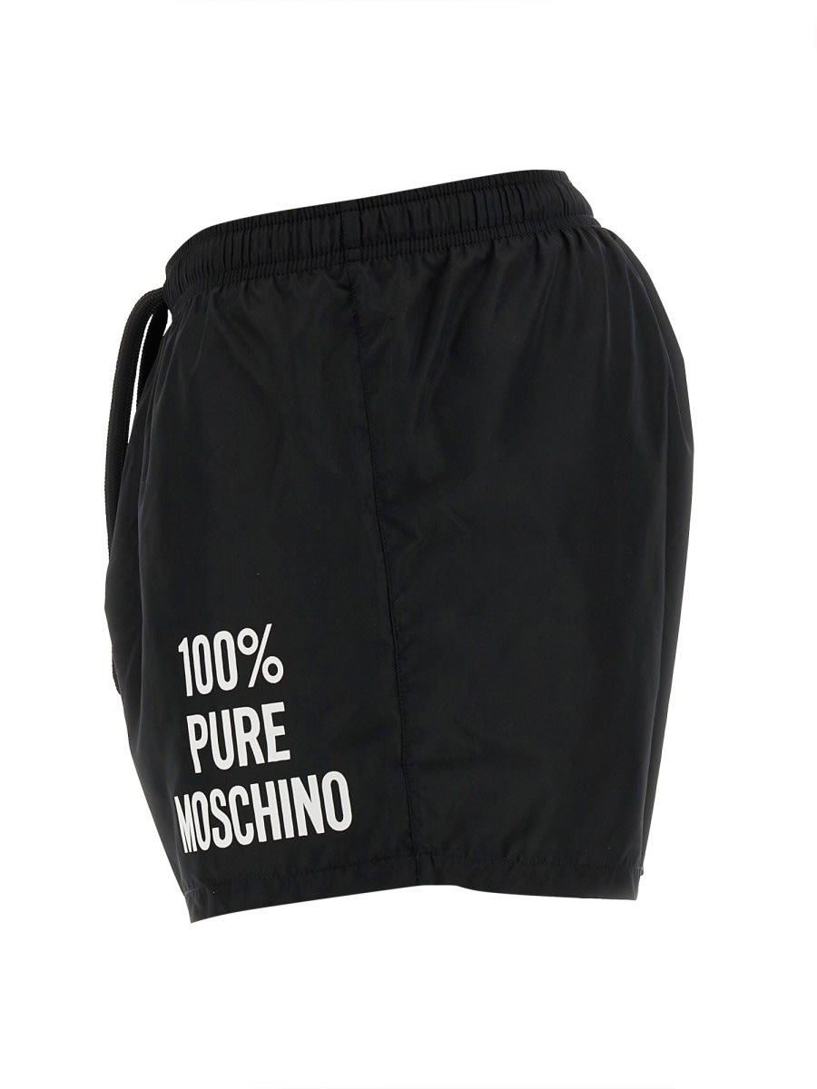 Shop Moschino Costume Da Bagno Con Logo In Black