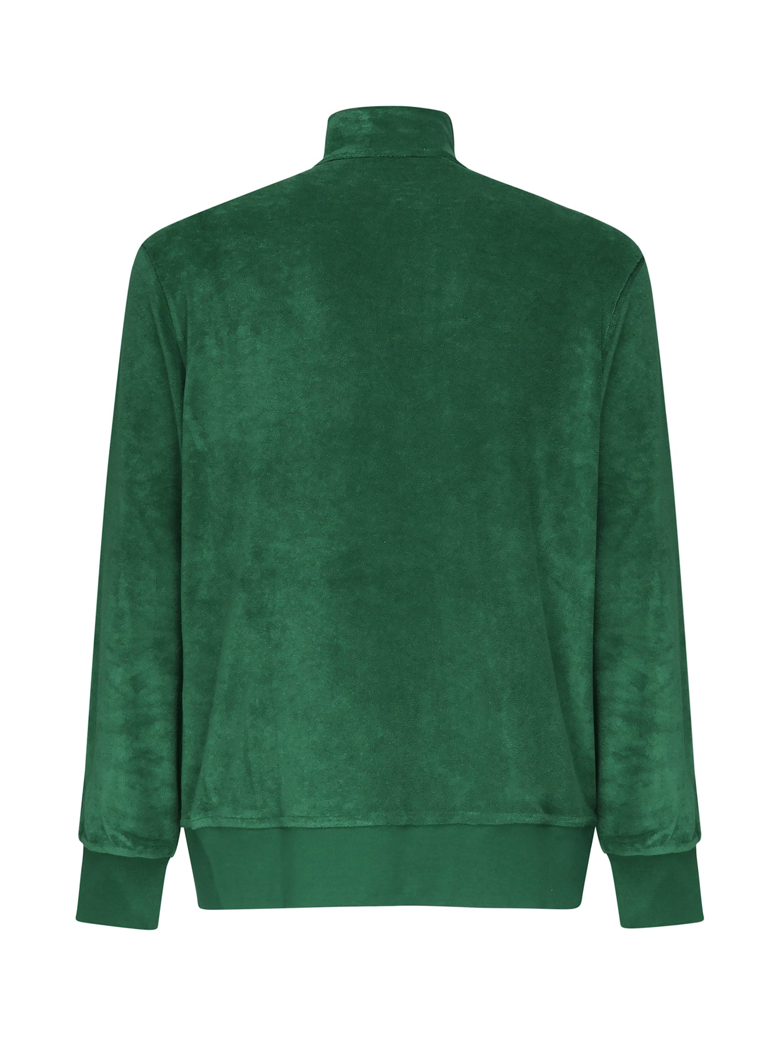 Polo Ralph Lauren Run Club P-wing Logo Taped Sleeve Cotton Terry Track Jacket In Green