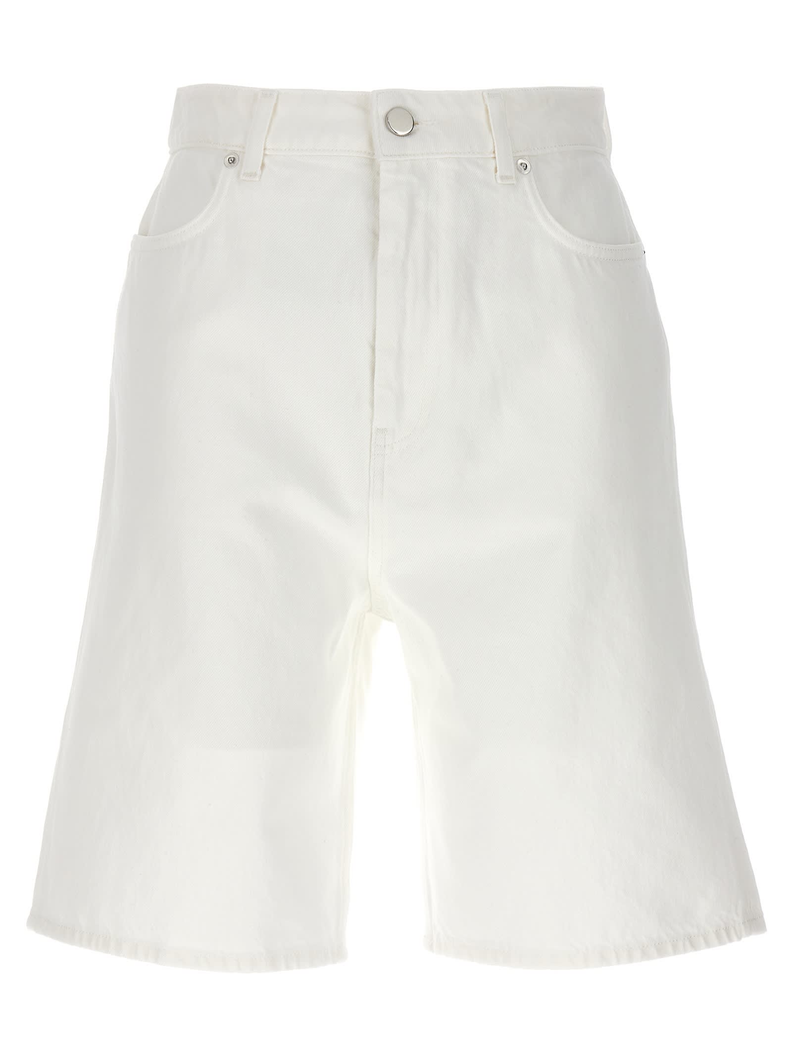 Loulou Studio Isu Cotton Denim Shorts In White