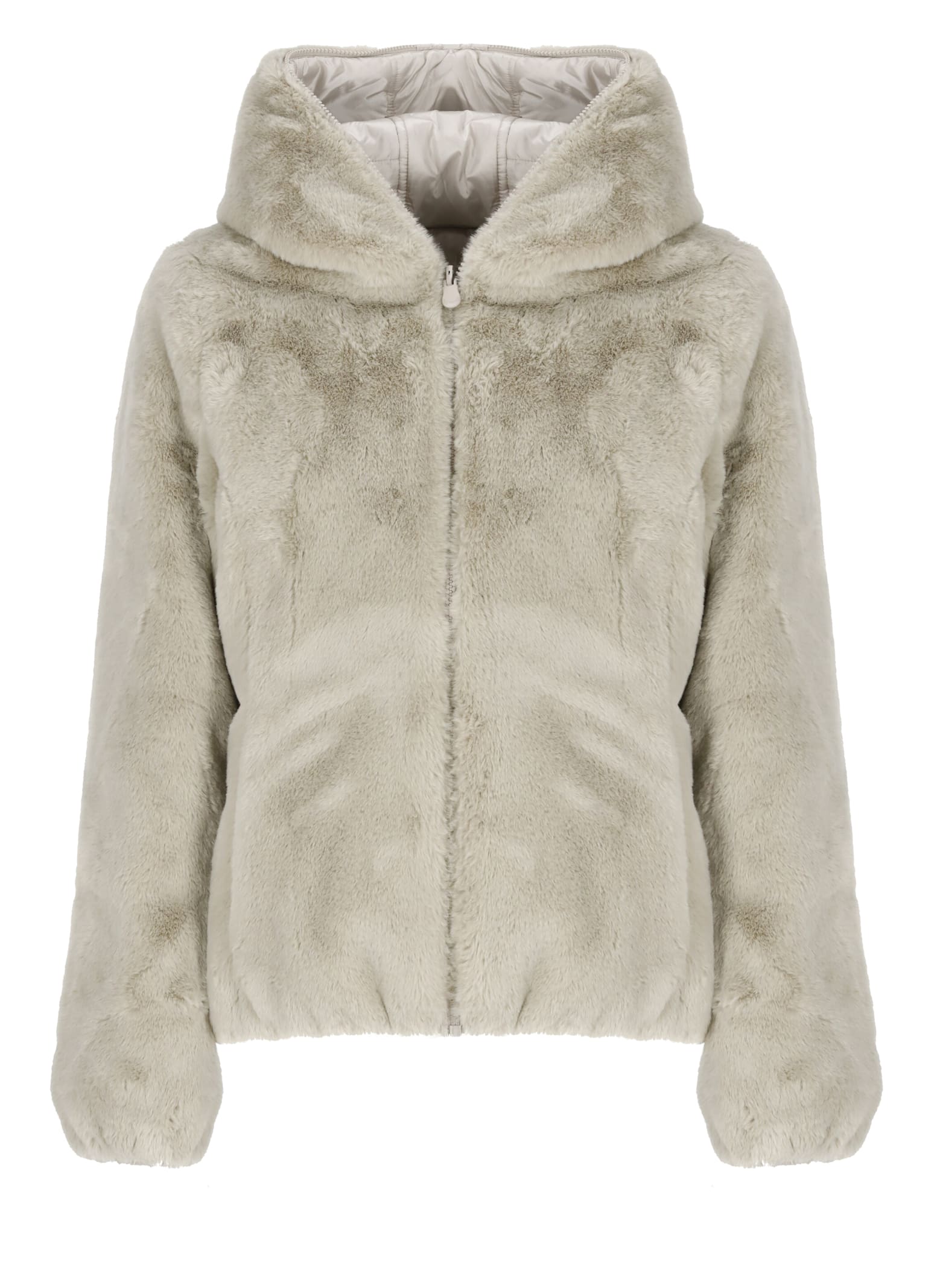 Shop Save The Duck Laila Padded Short Jacket In Beige