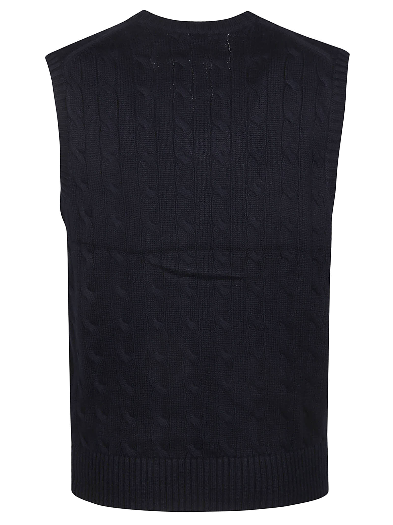 Shop Polo Ralph Lauren Sleevesless Sweater In Hunter Navy