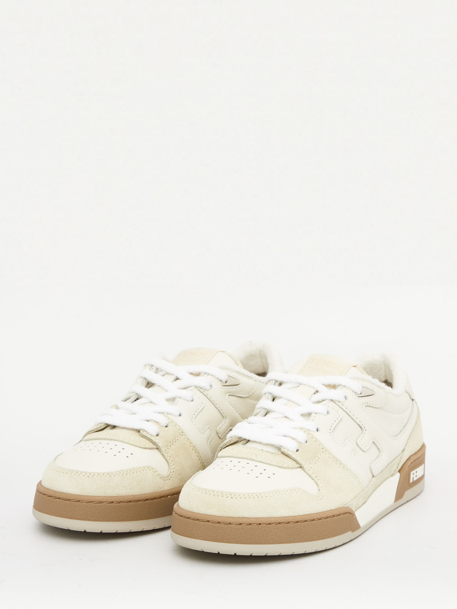 Shop Fendi Match Sneakers In White