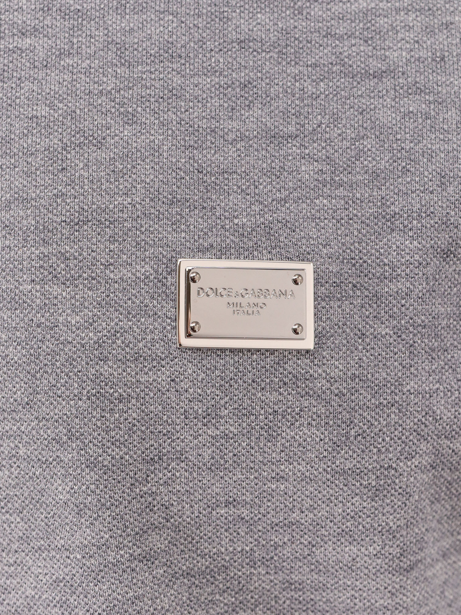 Dolce & Gabbana Men's Logo Cotton Polo Shirt In Grey