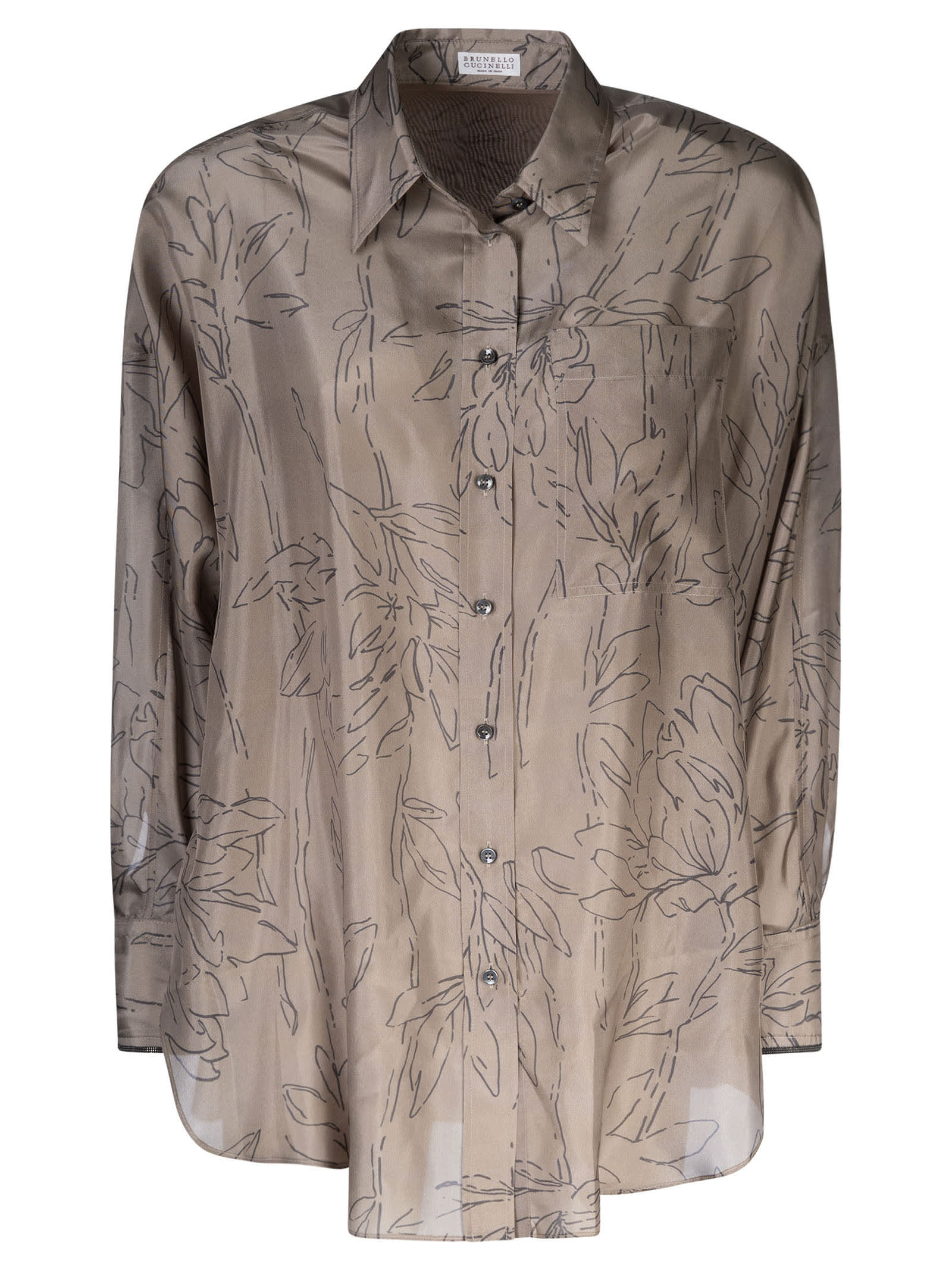 Shop Brunello Cucinelli Loose Fit Printed Shirt