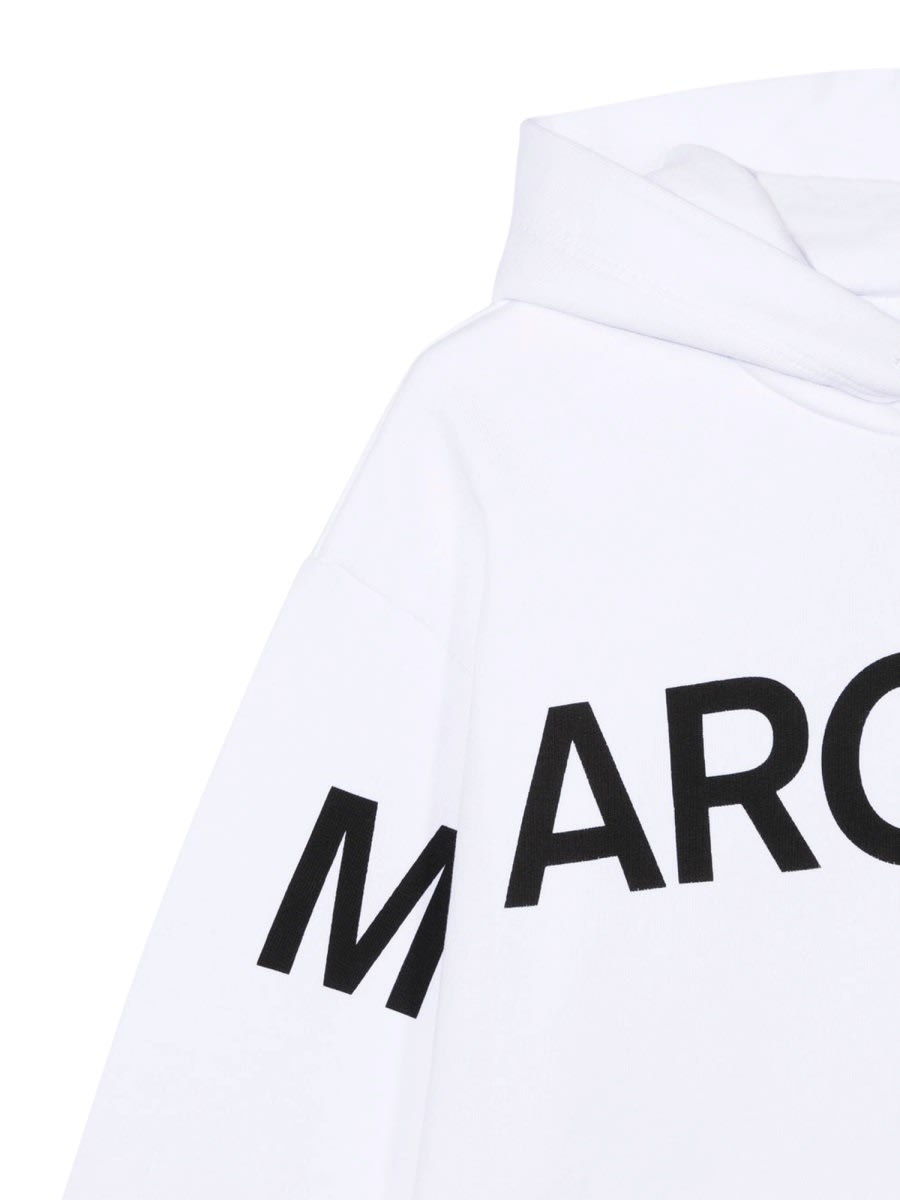 Shop Mm6 Maison Margiela Sweatshirt Logo And Wide Neck Standing In White