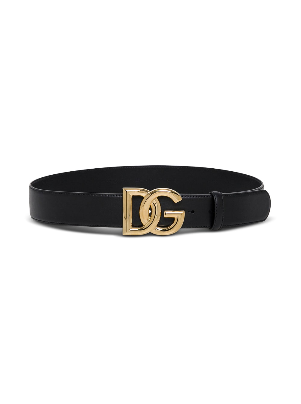 Dolce & Gabbana Woman's Black Leather Belt With Logo Buckle