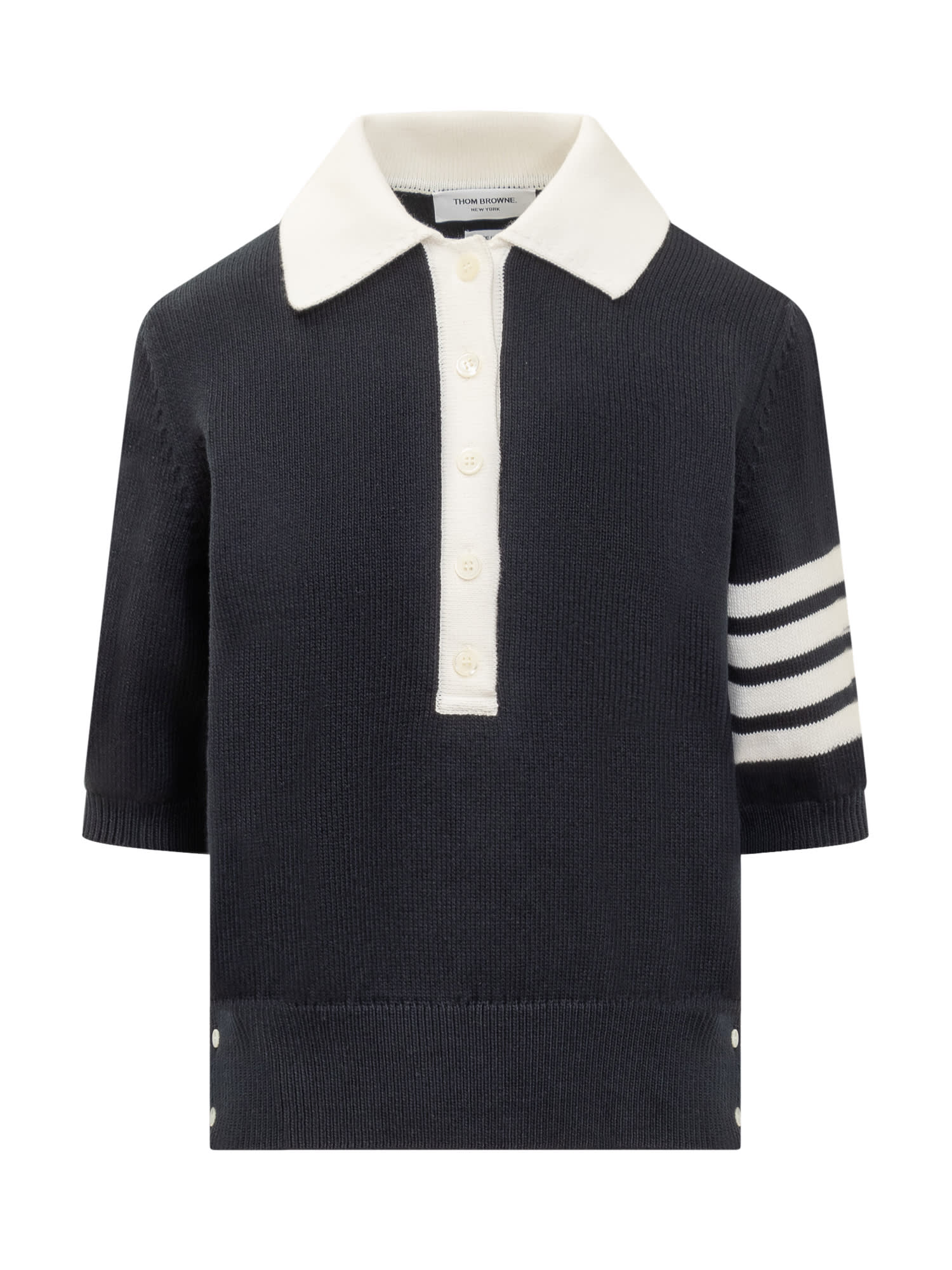 Shop Thom Browne 4-bar Hector Polo In Navy