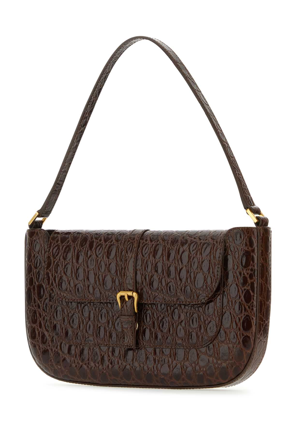 Shop By Far Chocolate Leather Miranda Handbag In Seq