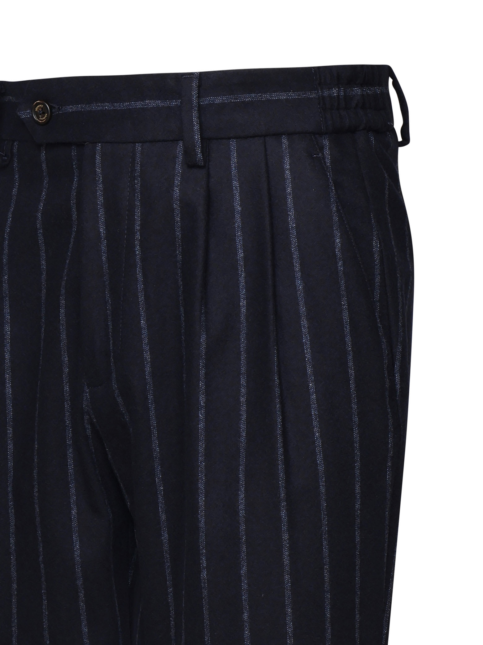 Shop Eleventy Single Pence Trousers In Blue