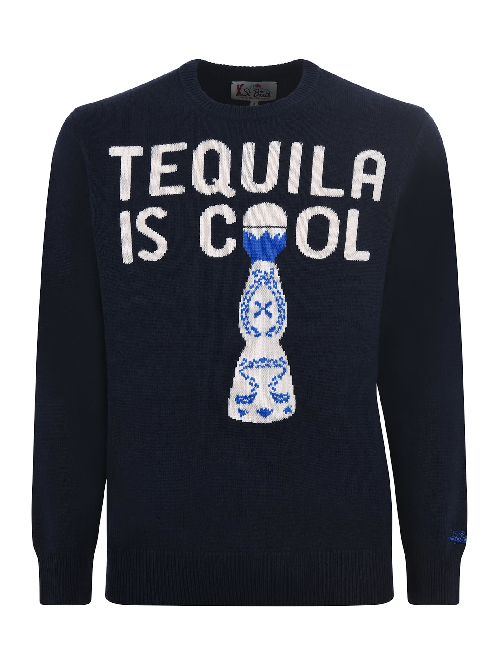 Mc2 Saint Barth Crewneck Long-sleeved Jumper In Blu Scuro