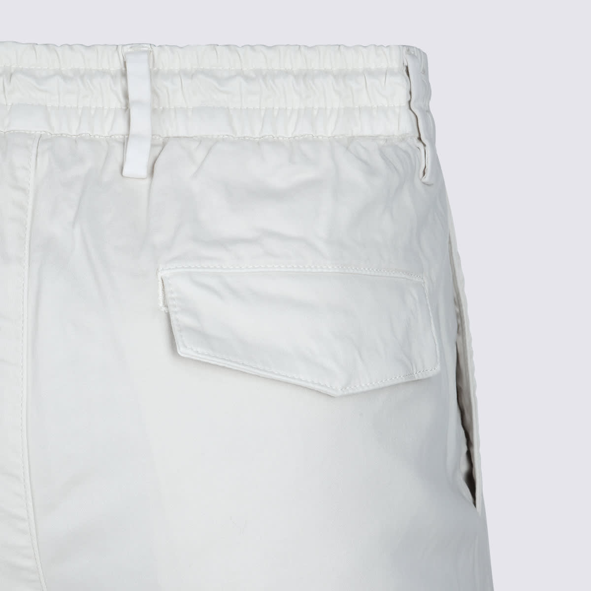 Eleventy Trousers Featuring Elastic Waistband And Pockets In White