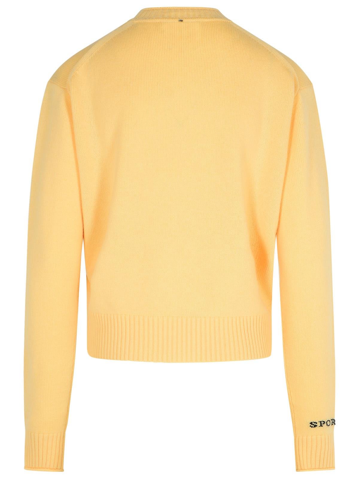 Shop Sportmax Crewneck Long-sleeved Jumper In Yellow