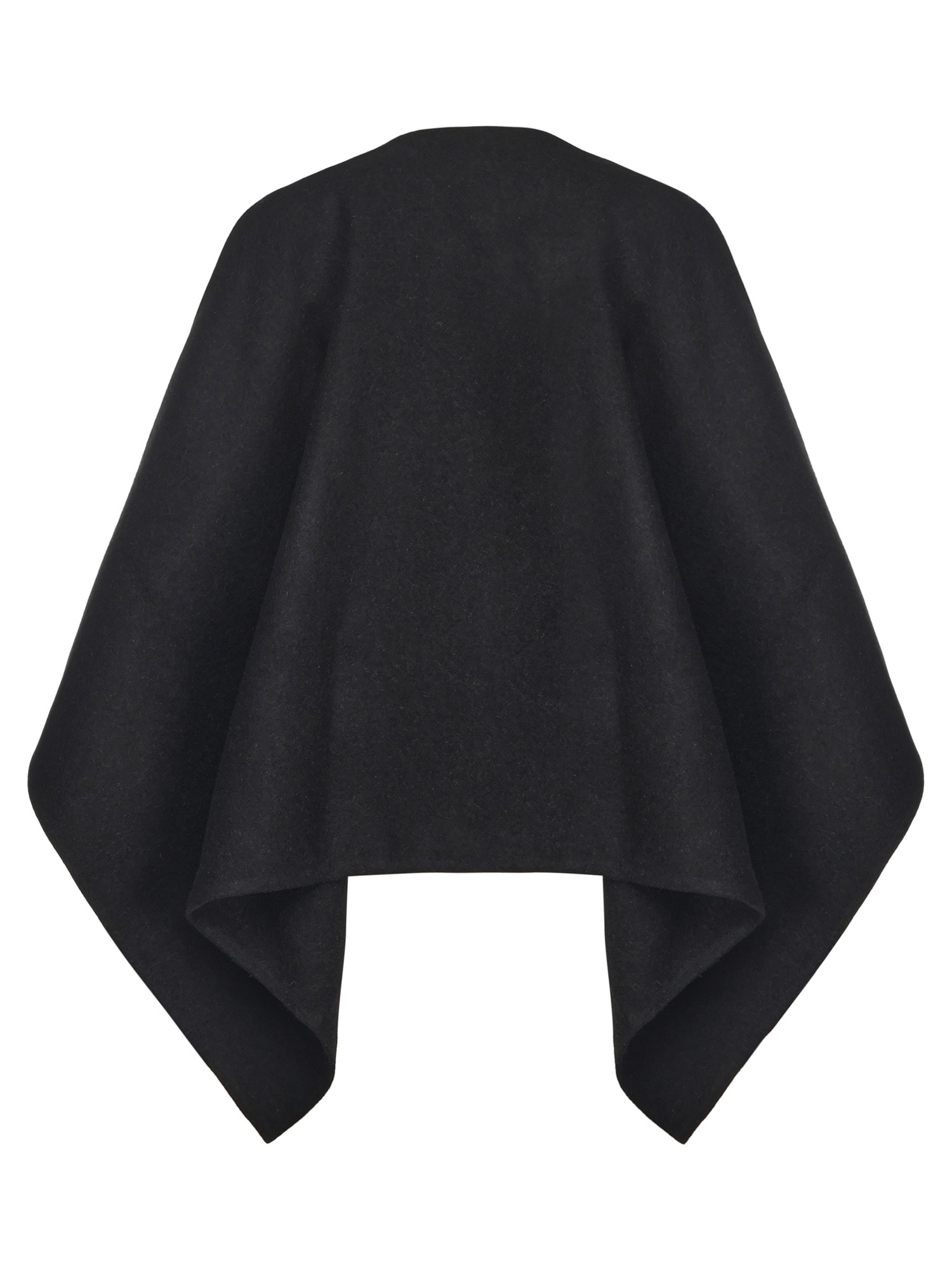 Max Mara Alpaca And Wool Cape In Black