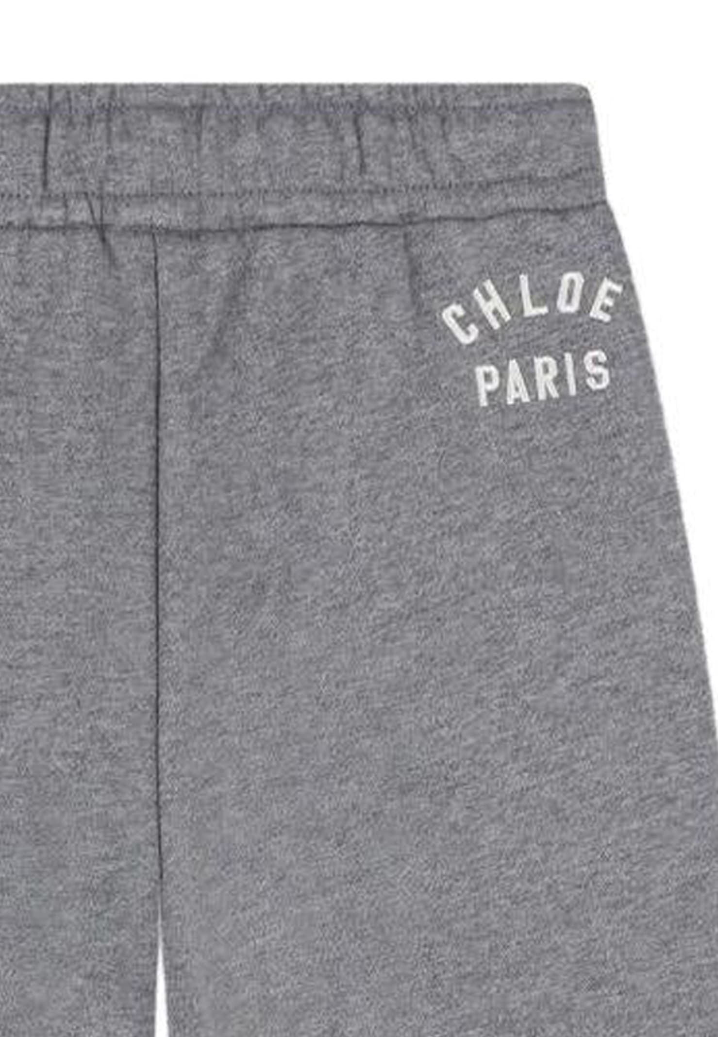 Chloé Grey Trousers For Girl With Logo In Gray